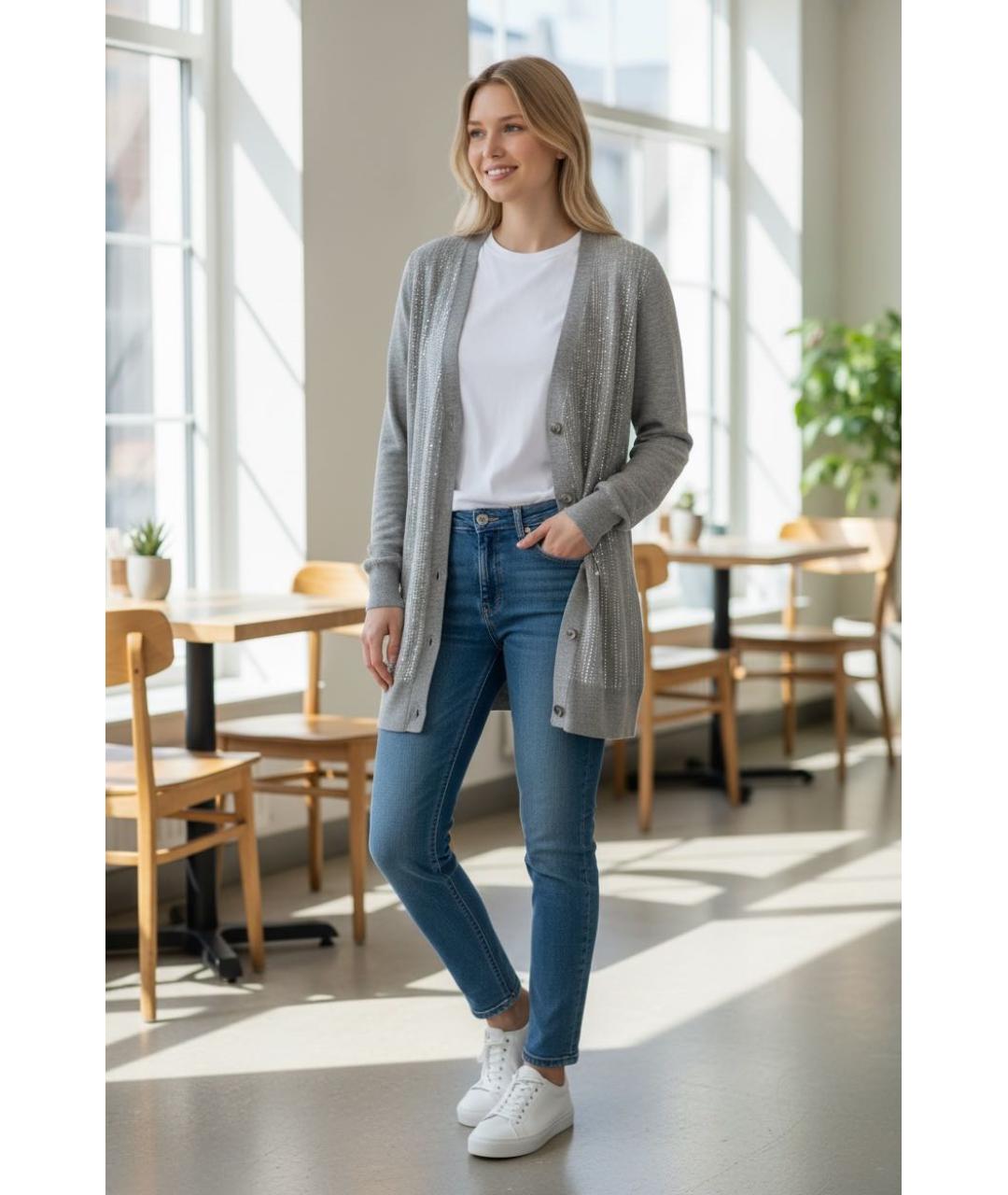 ESCADA Серый полиамидовый кардиган, фото 8