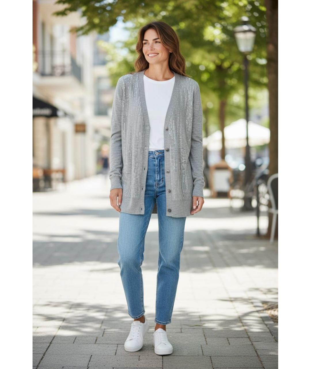 ESCADA Серый полиамидовый кардиган, фото 5