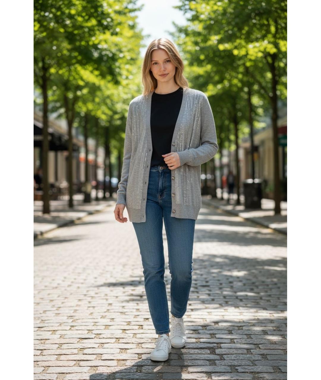 ESCADA Серый полиамидовый кардиган, фото 7