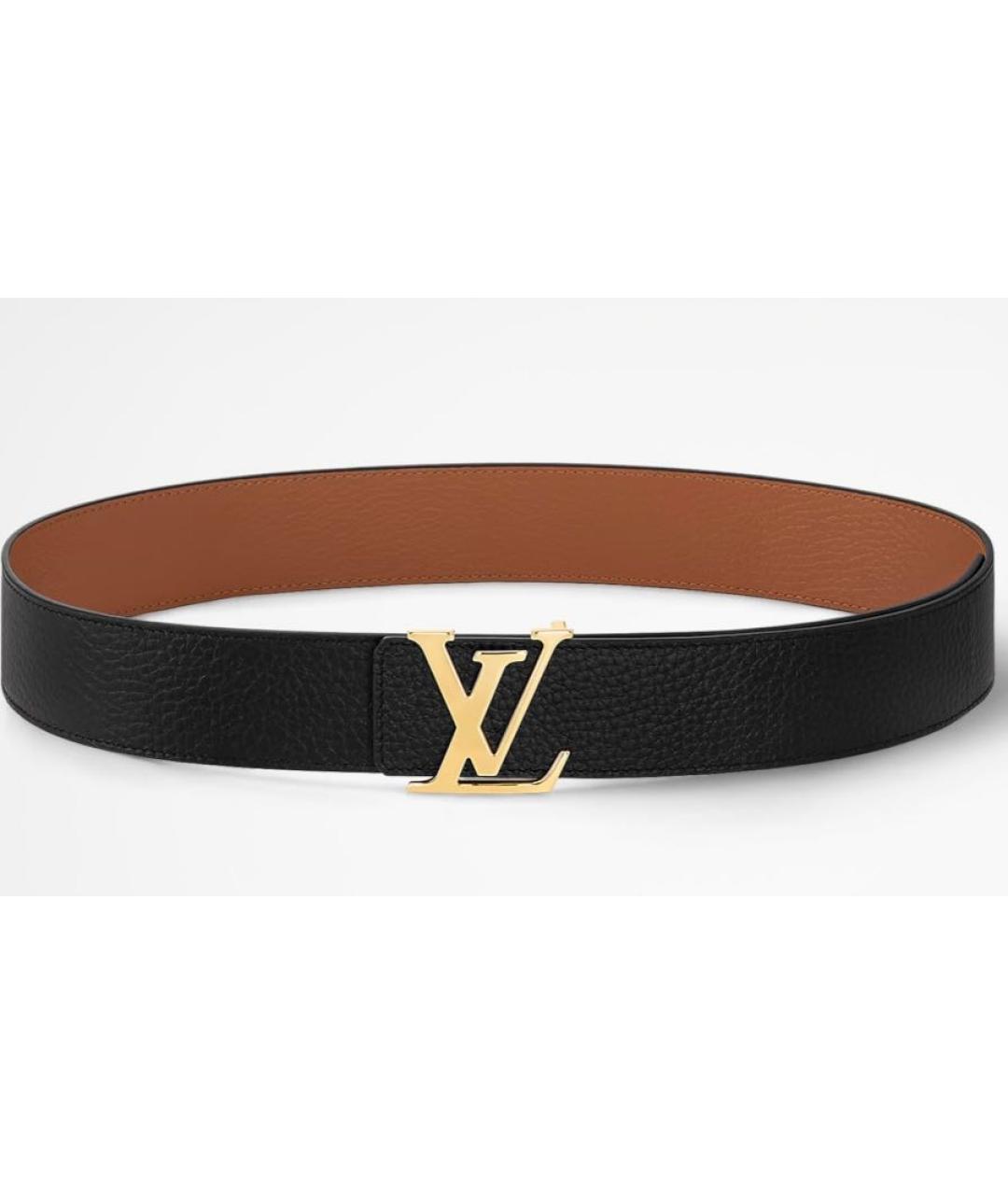 LOUIS VUITTON Черный кожаный ремень, фото 5