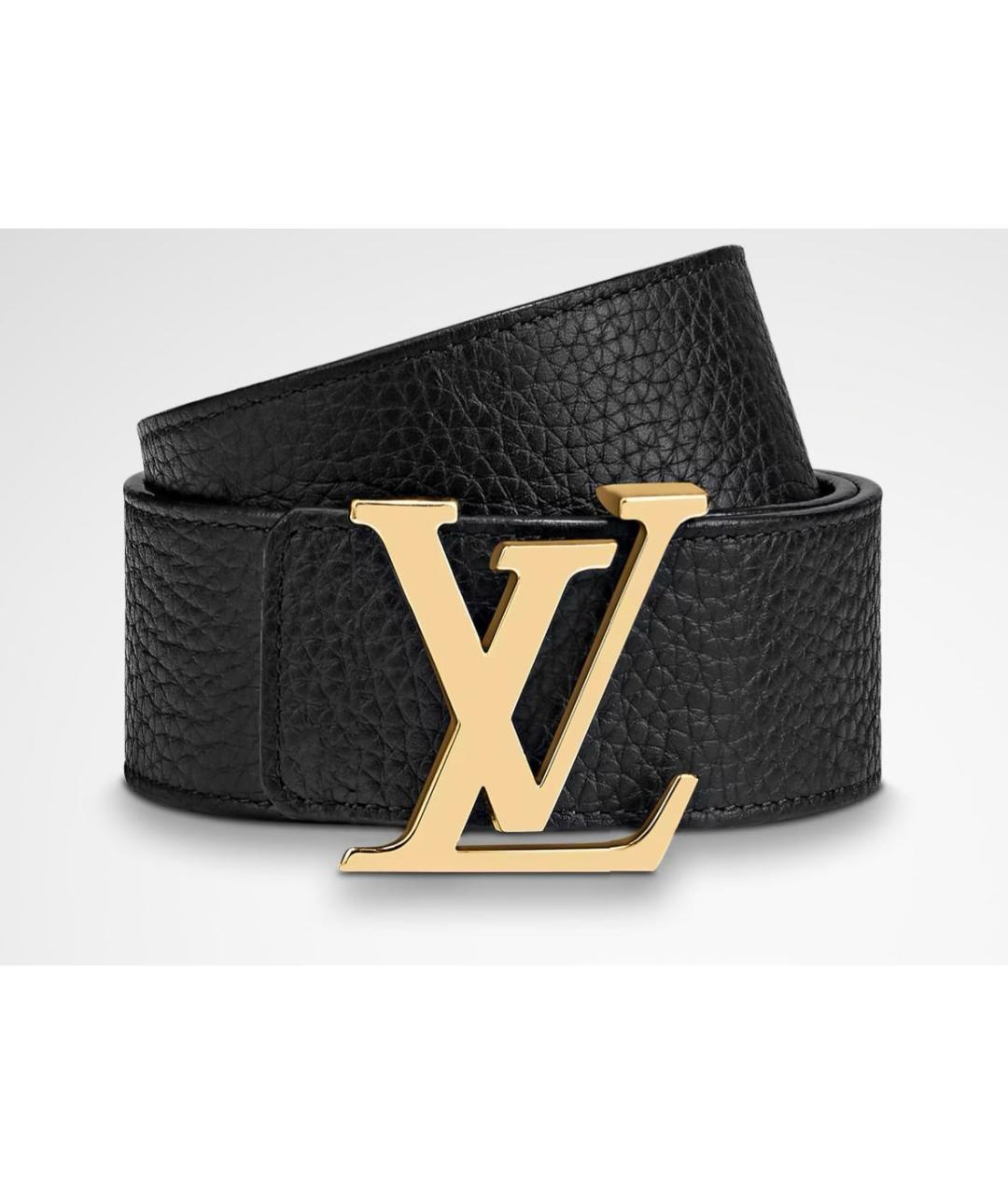 LOUIS VUITTON Черный кожаный ремень, фото 2