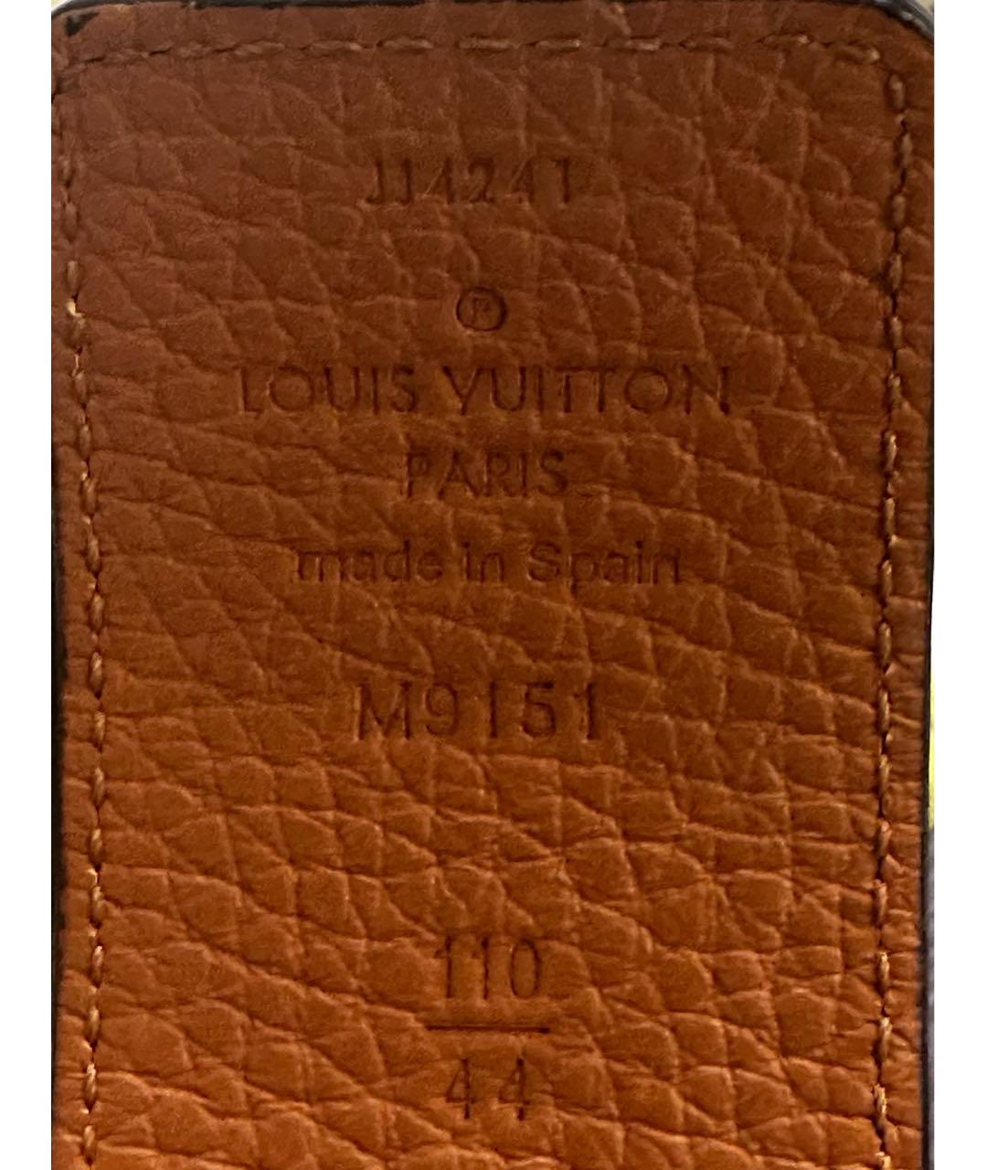 LOUIS VUITTON Черный кожаный ремень, фото 4