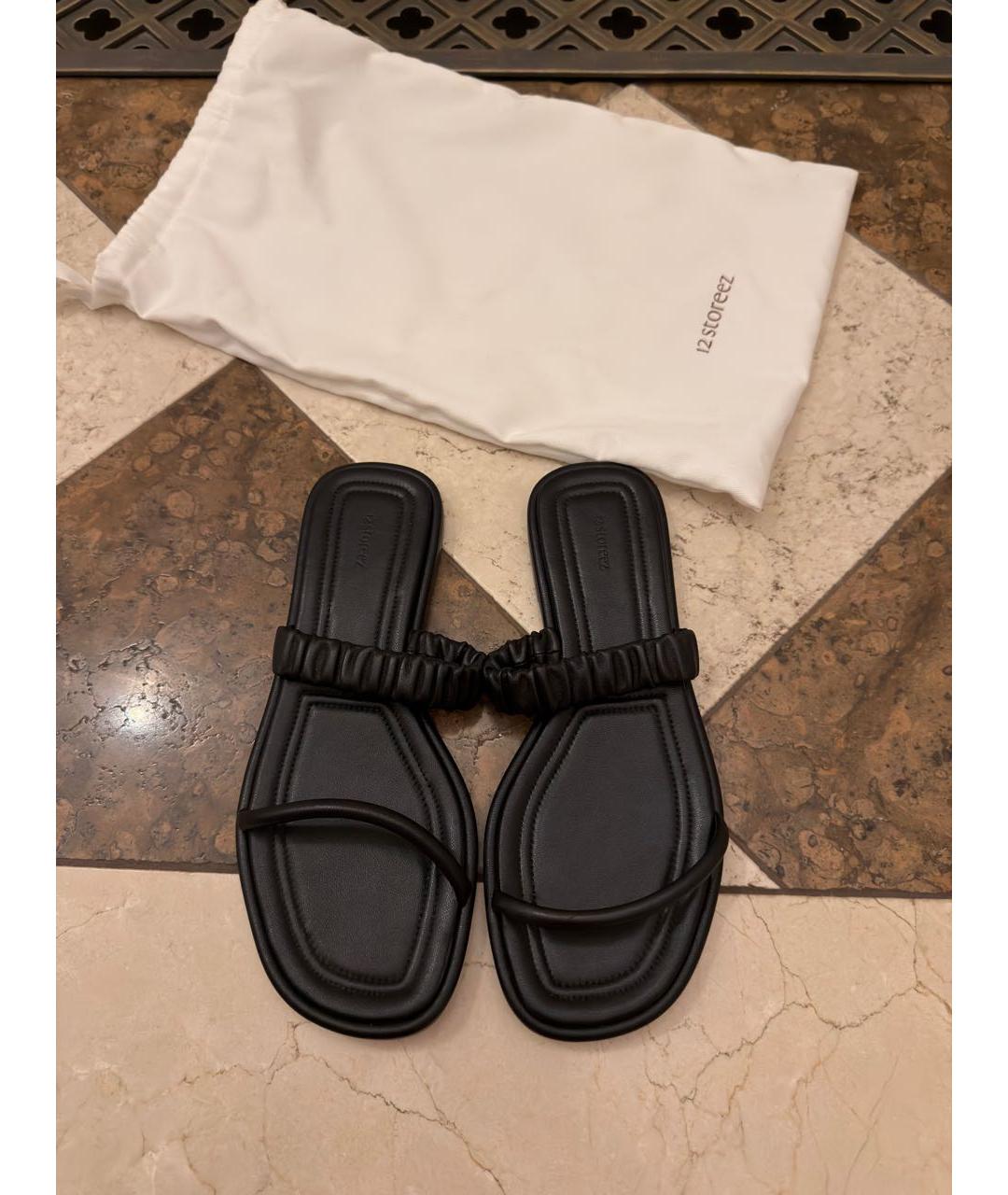 12 STOREEZ Черные сандалии из искусственной кожи, фото 2