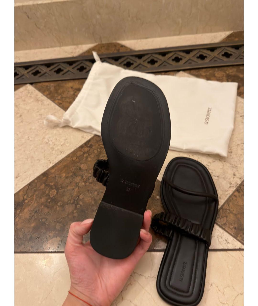 12 STOREEZ Черные сандалии из искусственной кожи, фото 5