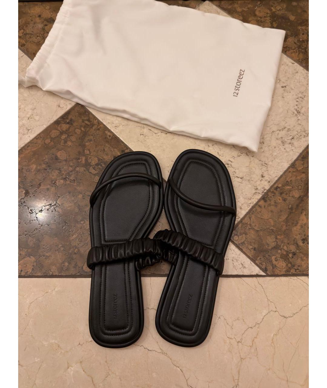 12 STOREEZ Черные сандалии из искусственной кожи, фото 3