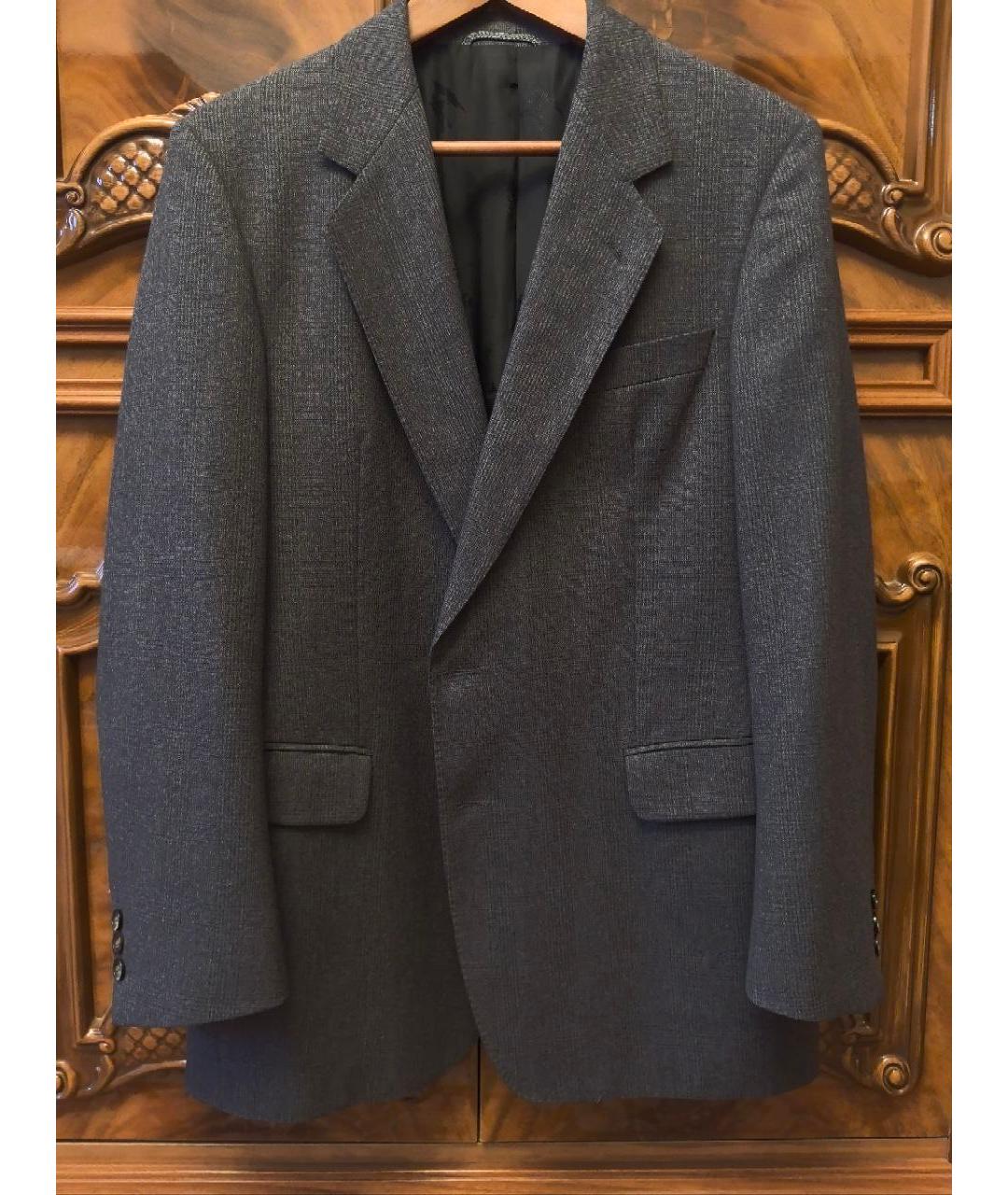 BURBERRY Серый шерстяной пиджак, фото 7