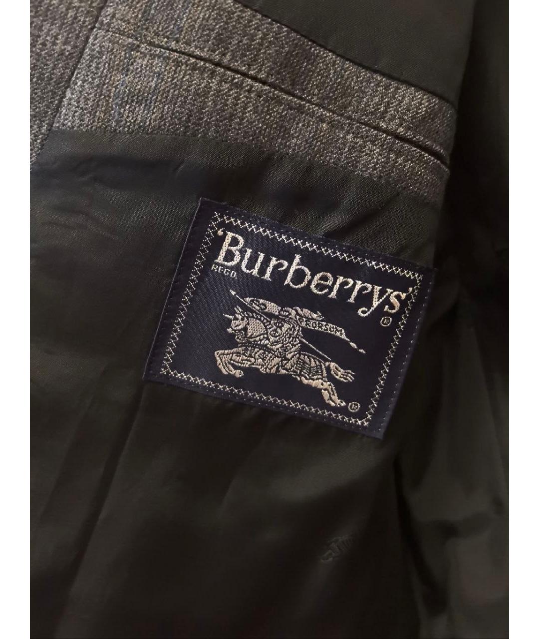 BURBERRY Серый шерстяной пиджак, фото 3