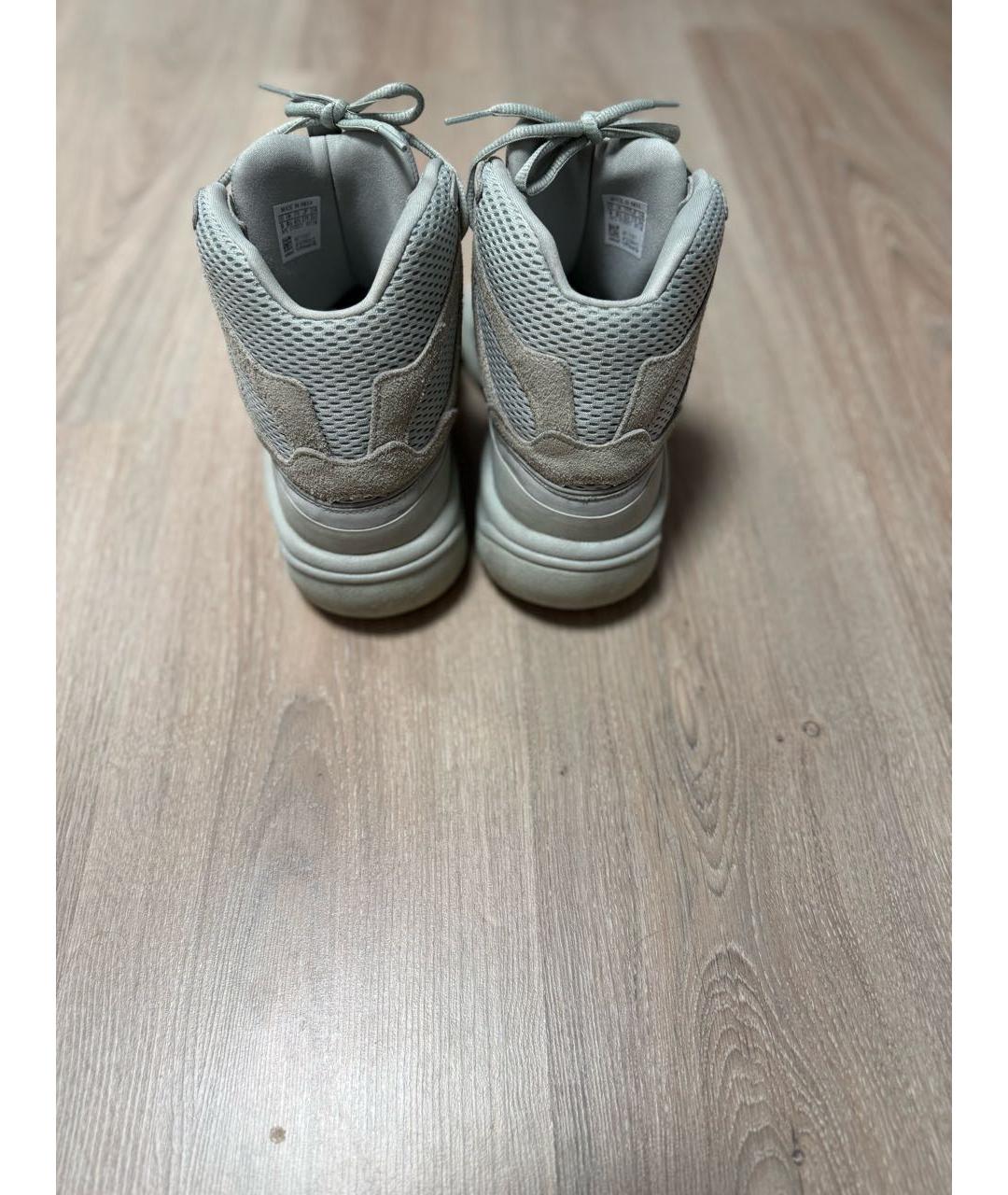 ADIDAS YEEZY Бежевые текстильные высокие кроссовки / кеды, фото 4