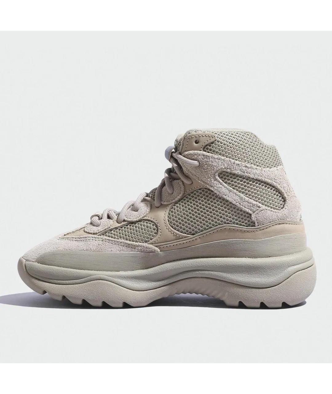 ADIDAS YEEZY Бежевые текстильные высокие кроссовки / кеды, фото 5