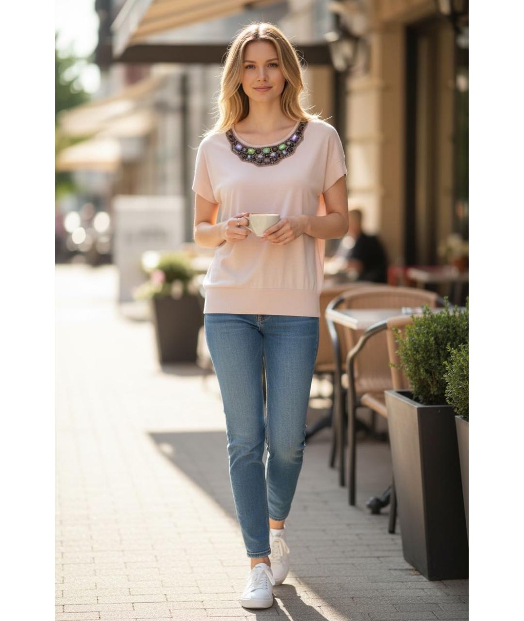 ESCADA Бежевый хлопковый джемпер / свитер, фото 2