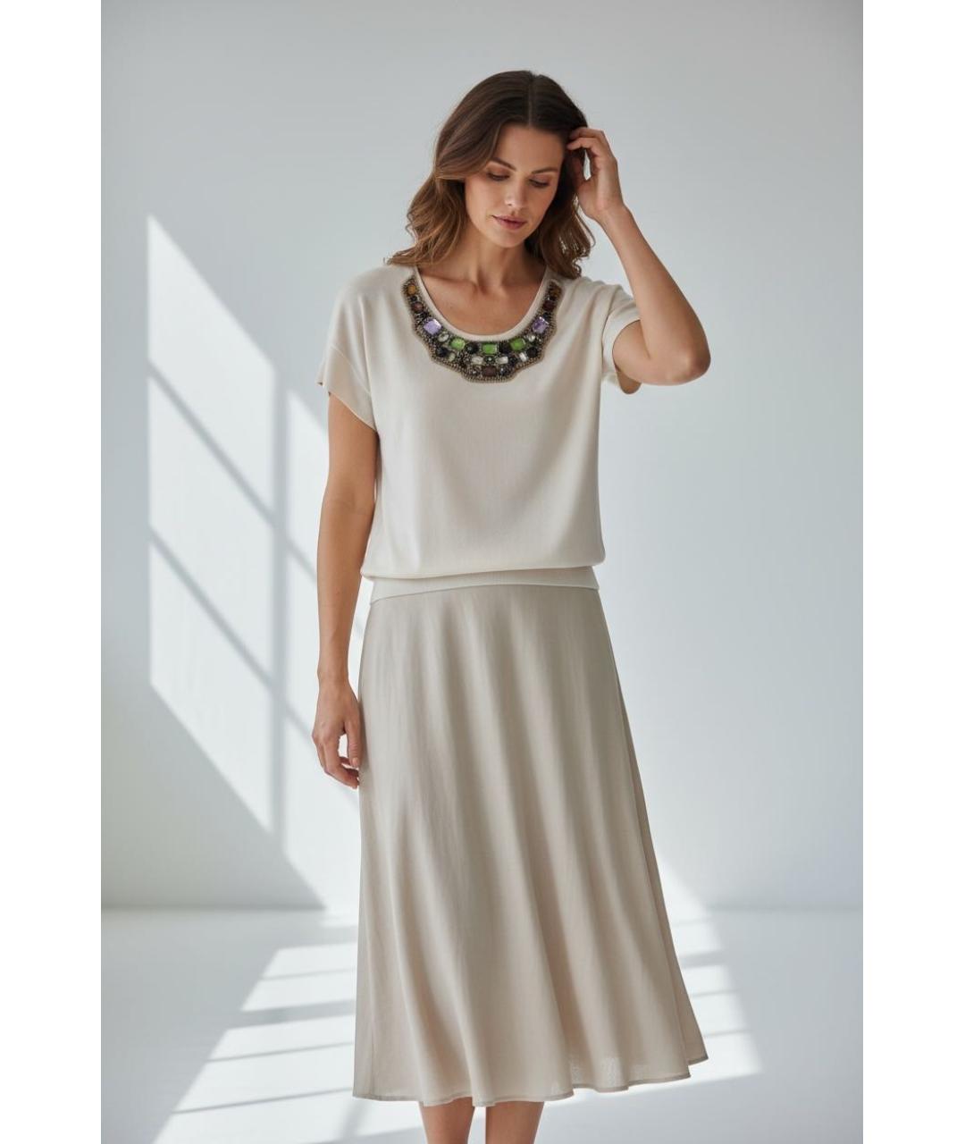 ESCADA Бежевый хлопковый джемпер / свитер, фото 5