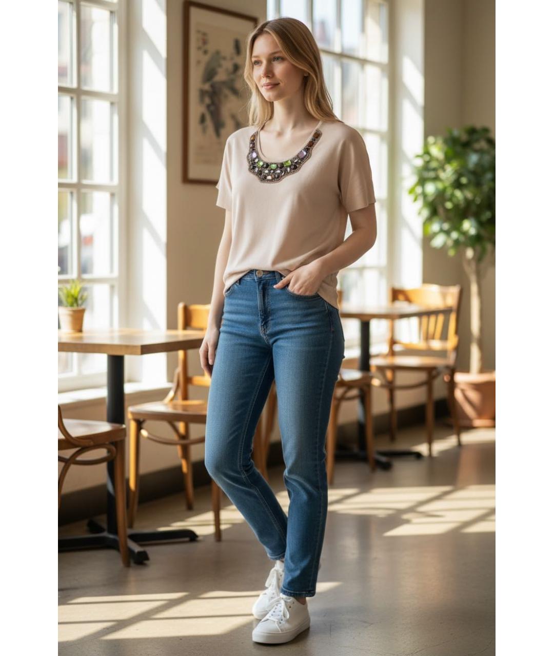 ESCADA Бежевый хлопковый джемпер / свитер, фото 7