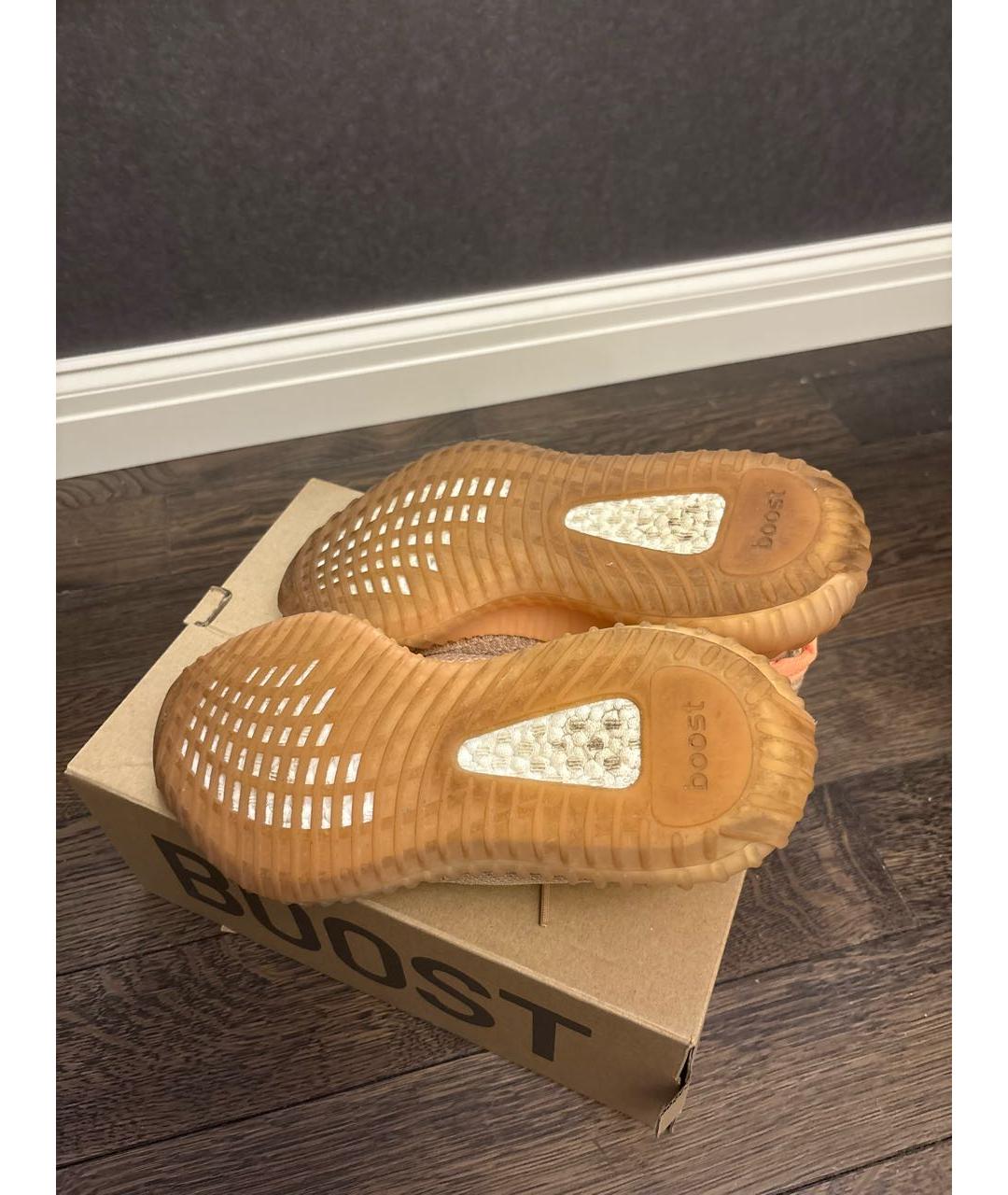 ADIDAS YEEZY Бежевые текстильные низкие кроссовки / кеды, фото 5