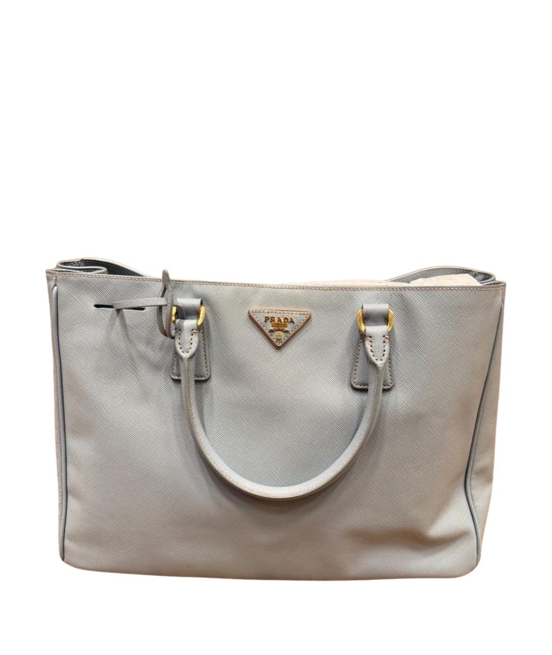 PRADA Голубая кожаная сумка тоут, фото 1