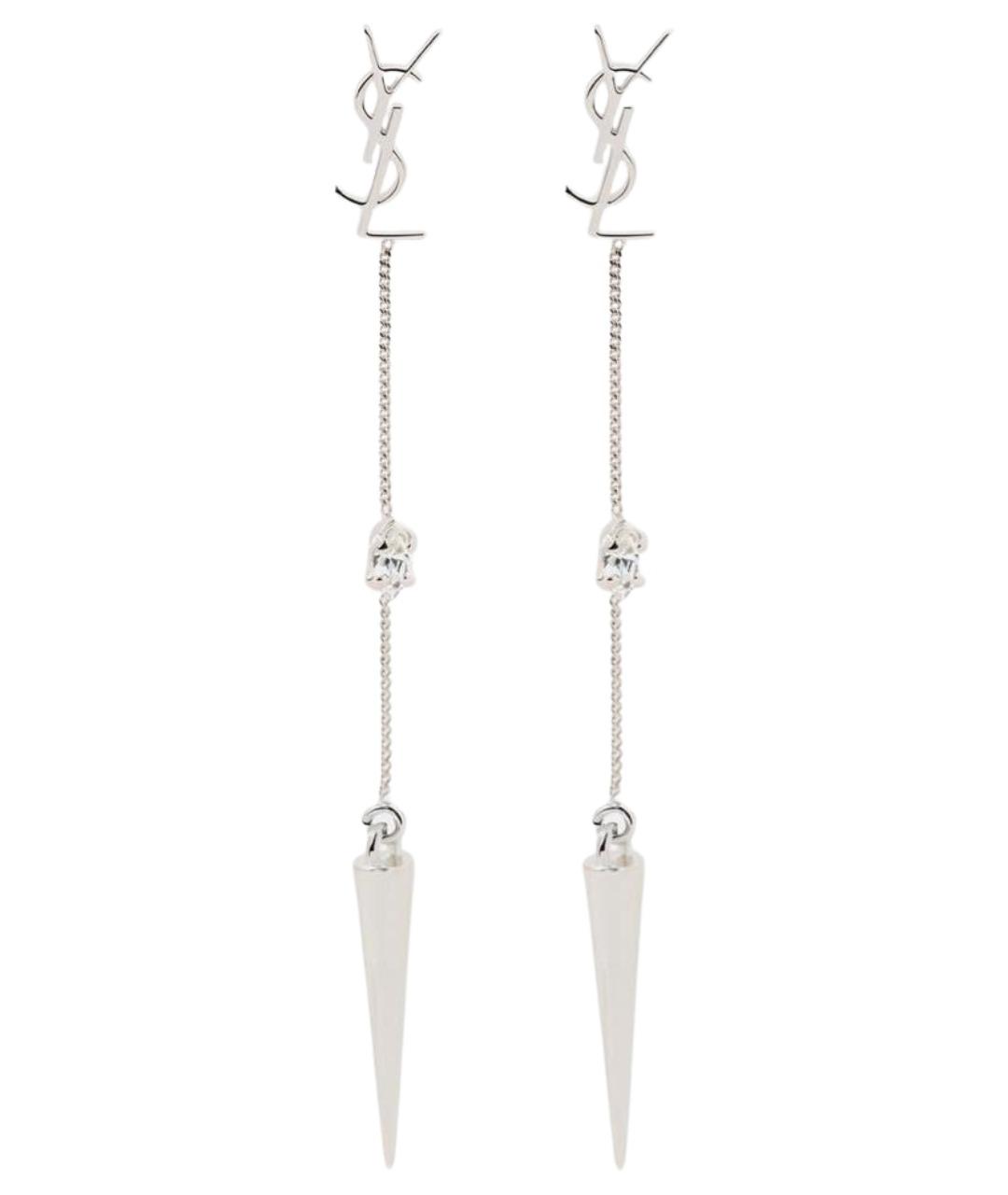 SAINT LAURENT Серебряные латунные серьги, фото 1