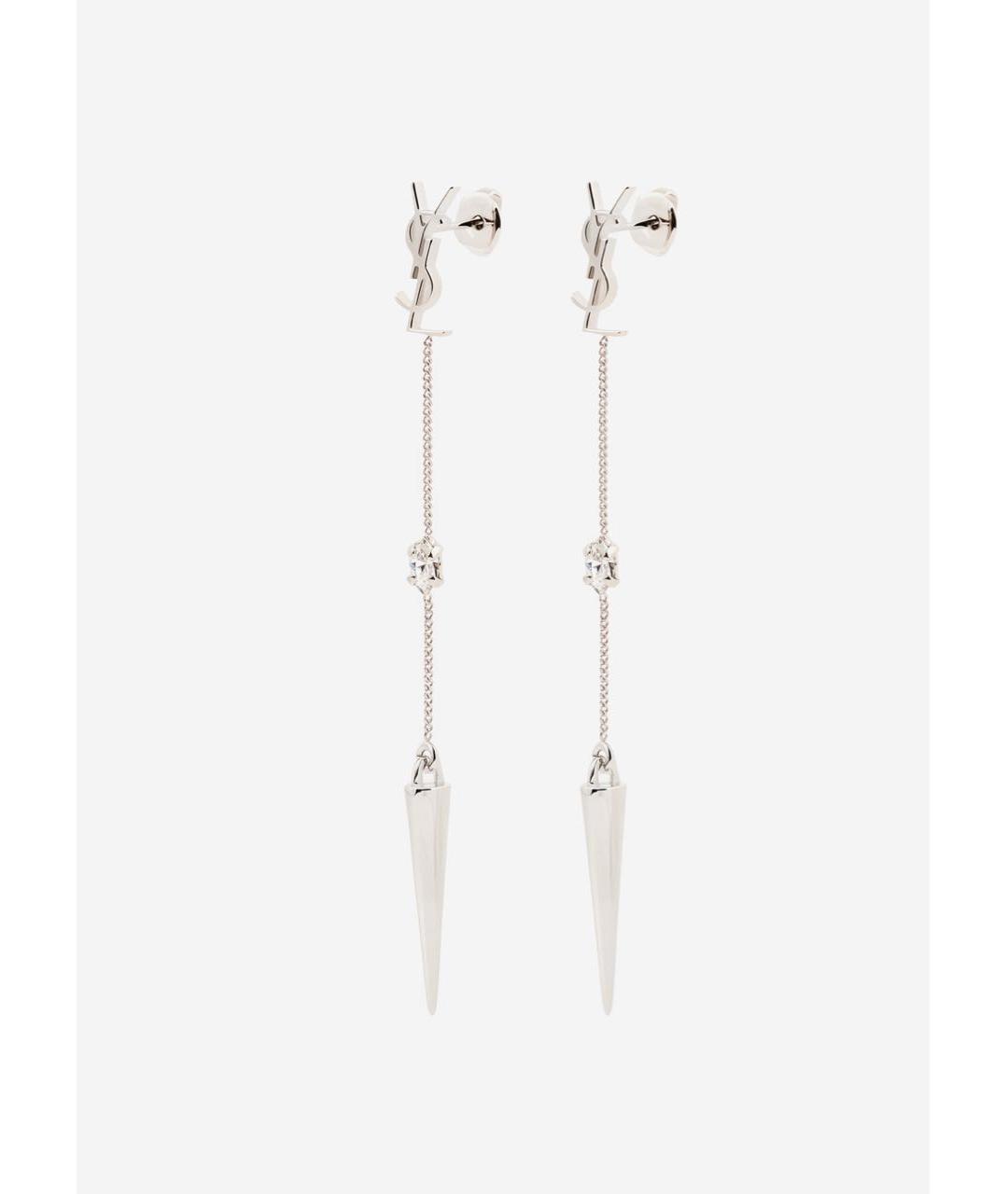 SAINT LAURENT Серебряные латунные серьги, фото 2