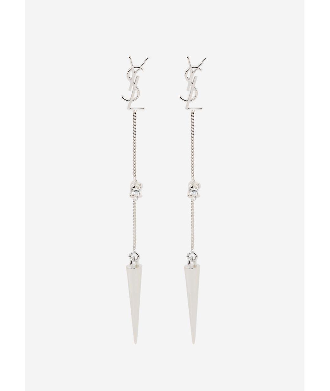 SAINT LAURENT Серебряные латунные серьги, фото 6