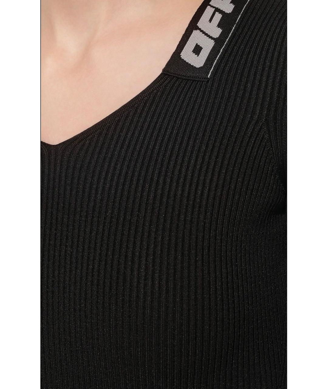 OFF-WHITE Черное полиэстеровое коктейльное платье, фото 4