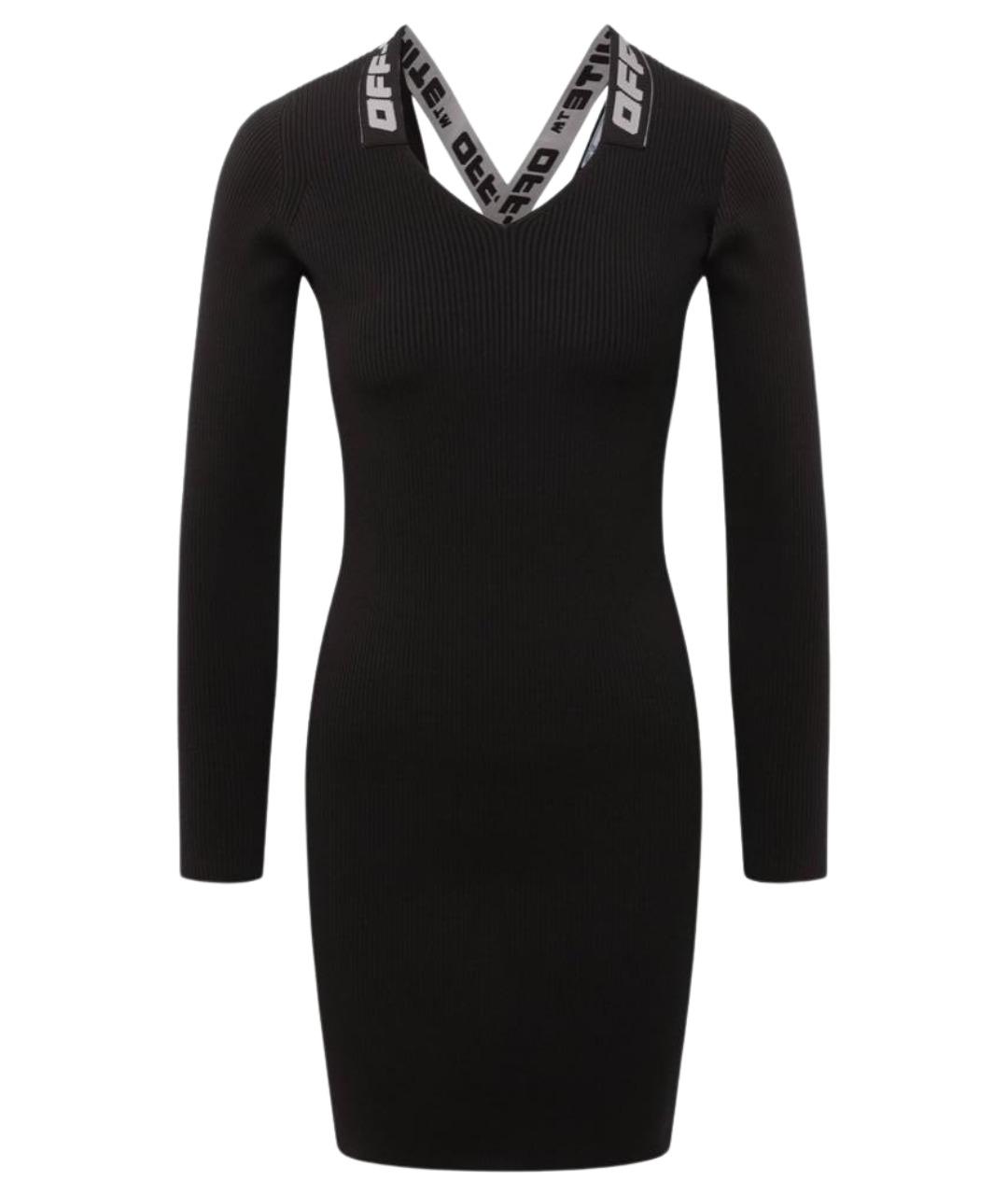 OFF-WHITE Черное полиэстеровое коктейльное платье, фото 1