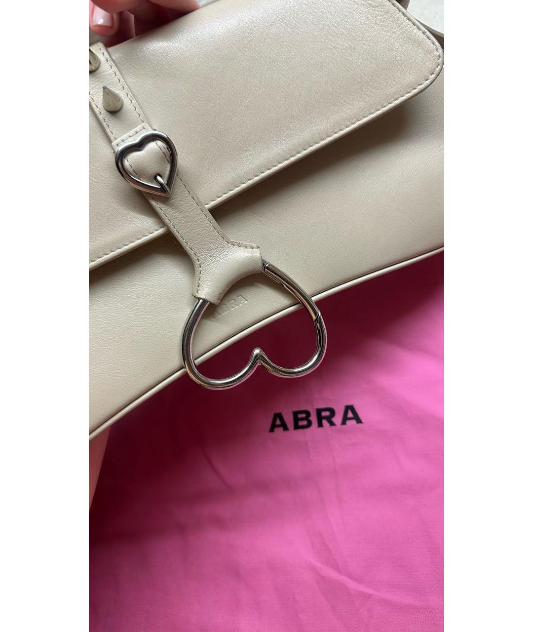 ABRA Бежевая кожаная сумка через плечо, фото 5