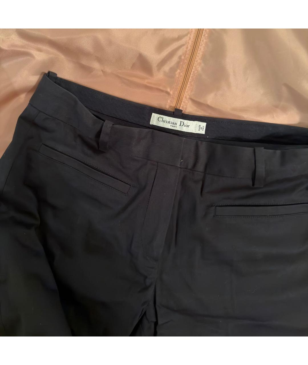 CHRISTIAN DIOR Черные хлопко-эластановые брюки узкие, фото 4