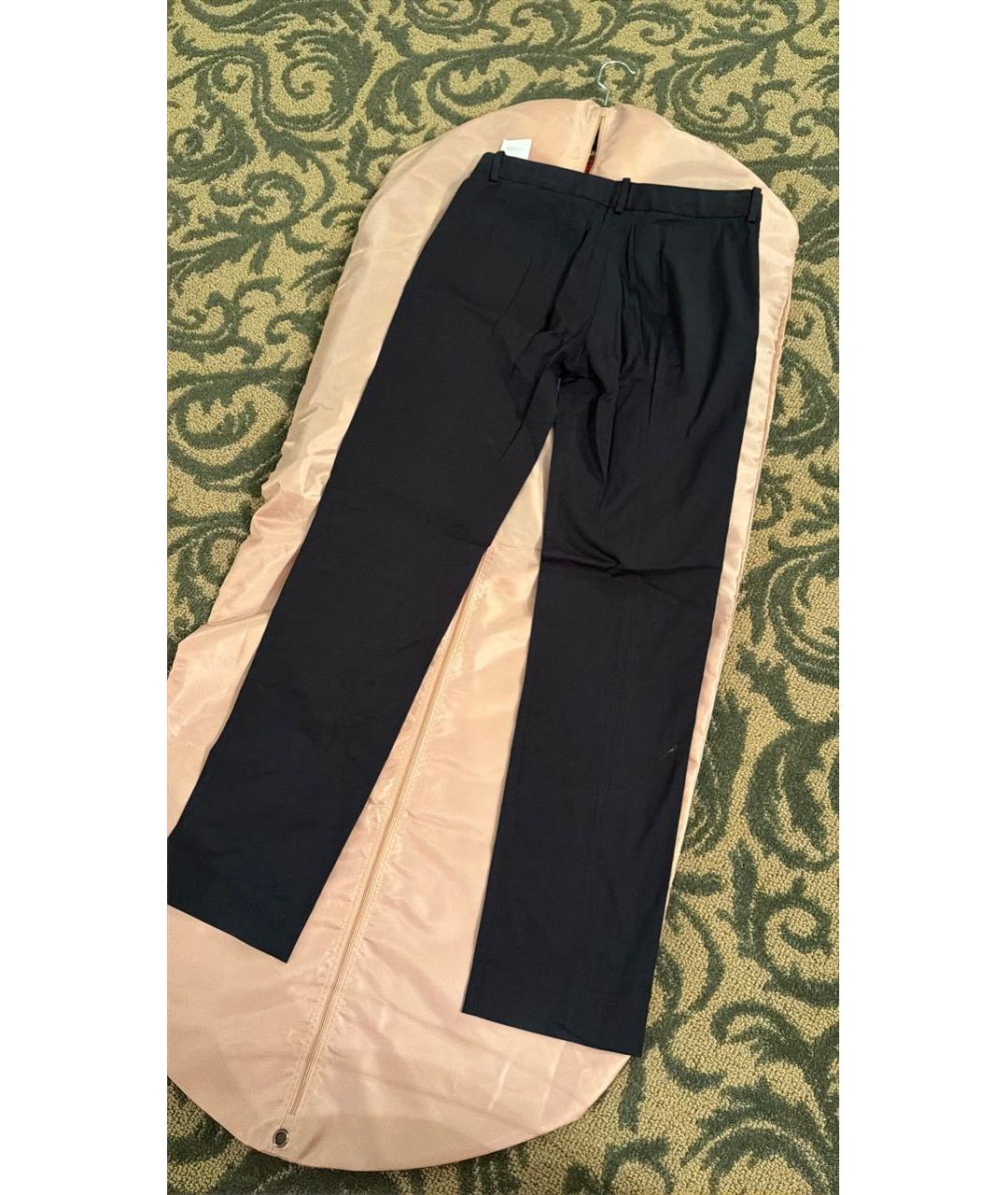 CHRISTIAN DIOR Черные хлопко-эластановые брюки узкие, фото 2