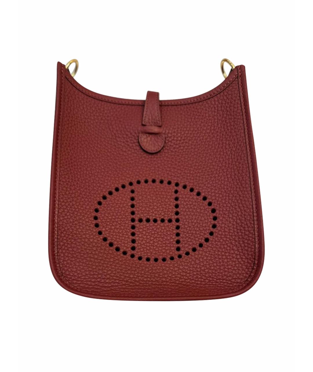 HERMES Бордовая кожаная сумка через плечо, фото 1