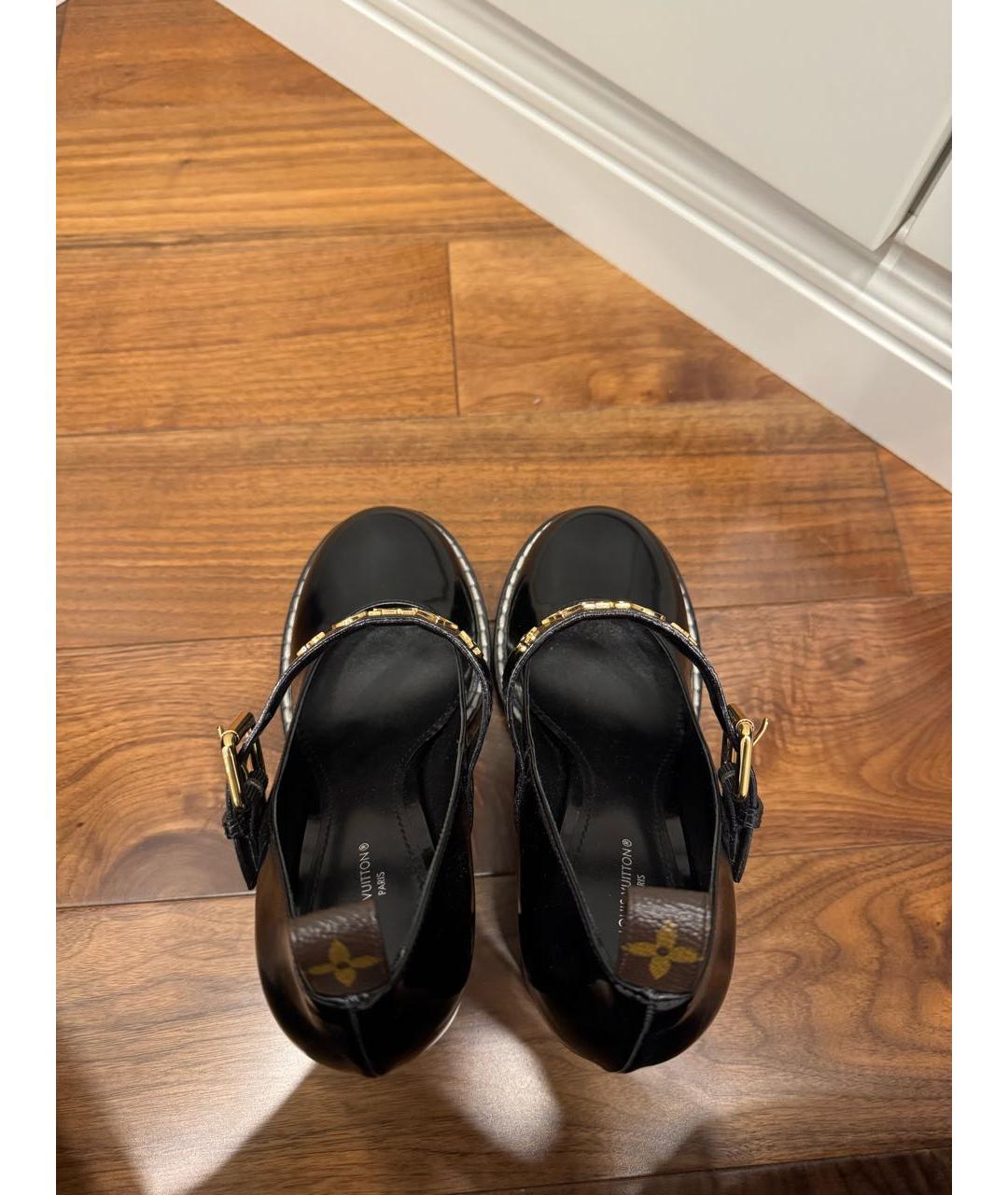LOUIS VUITTON Черные кожаные туфли, фото 4