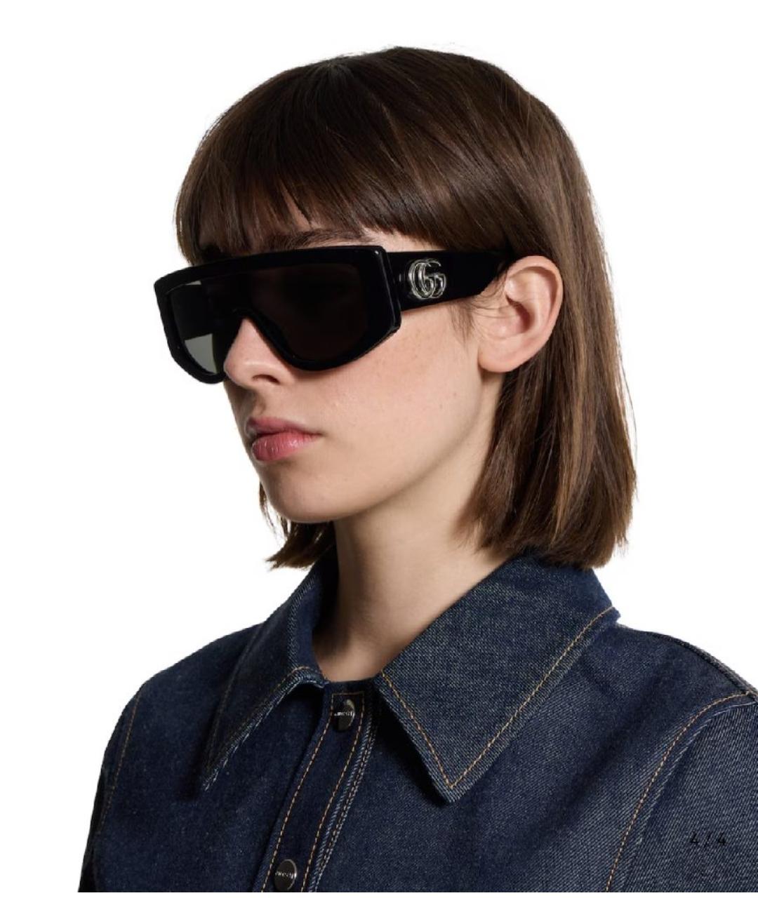 GUCCI Черные пластиковые солнцезащитные очки, фото 8