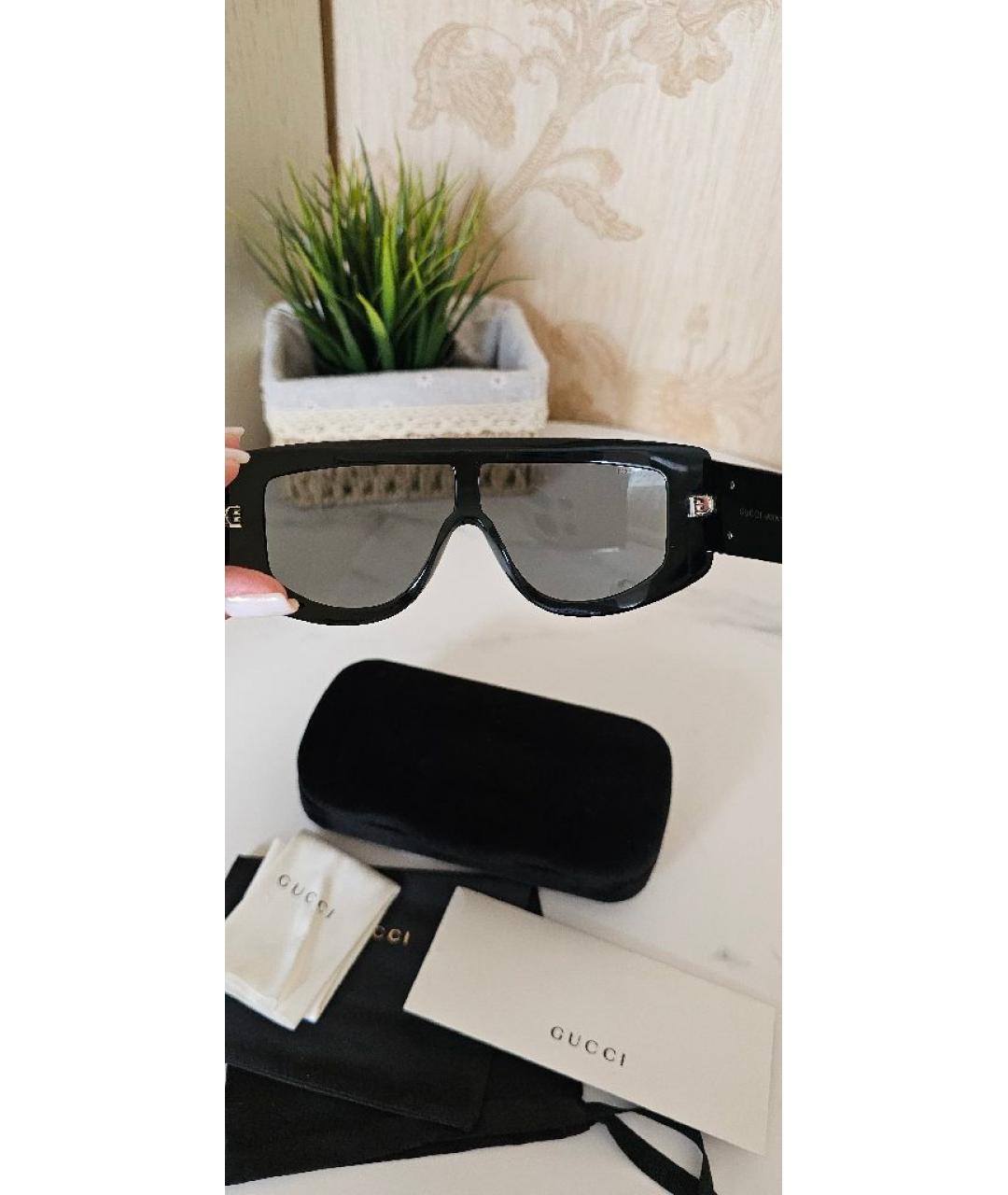 GUCCI Черные пластиковые солнцезащитные очки, фото 10