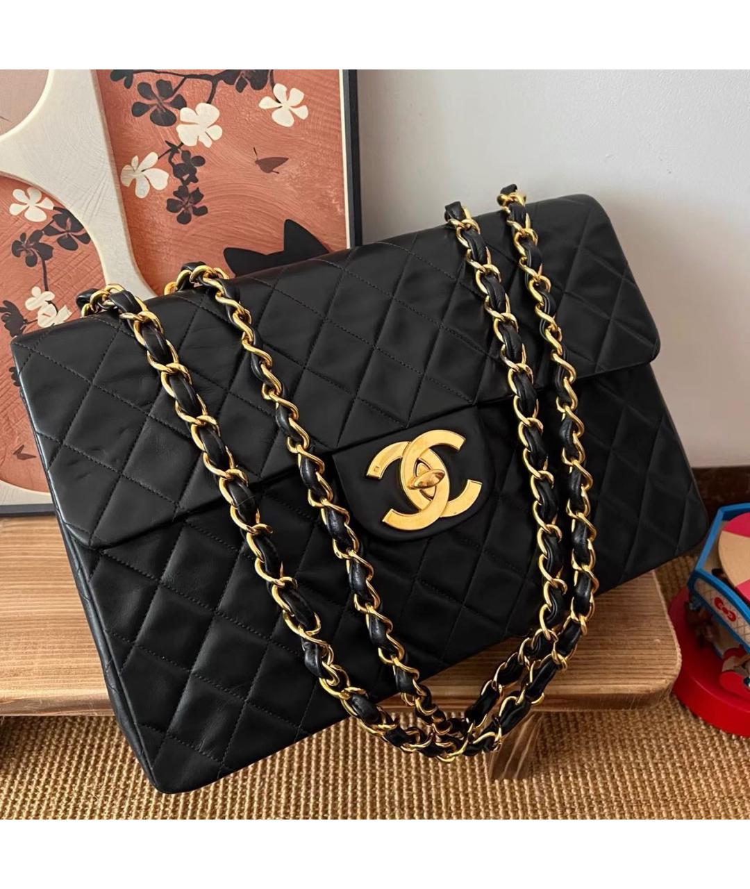 CHANEL Черная кожаная сумка через плечо, фото 4