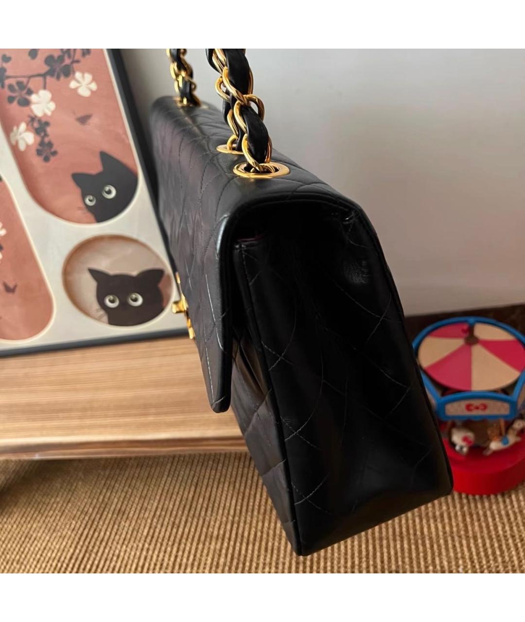 CHANEL Черная кожаная сумка через плечо, фото 7