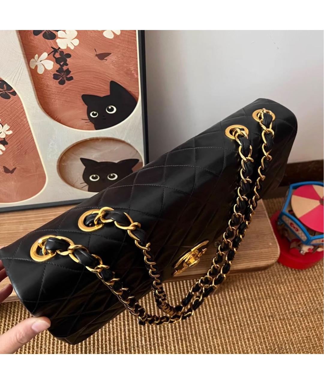 CHANEL Черная кожаная сумка через плечо, фото 3