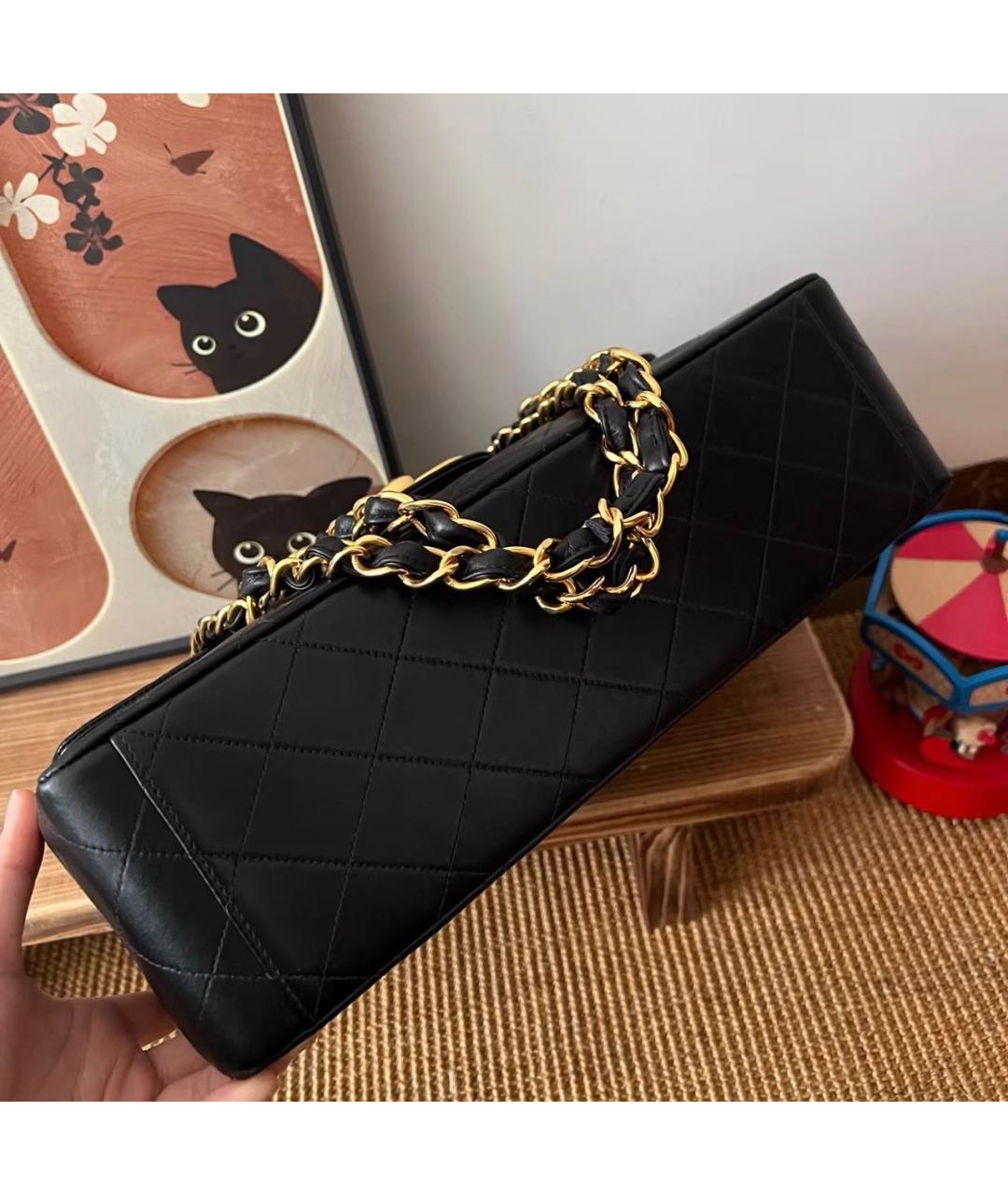 CHANEL Черная кожаная сумка через плечо, фото 6
