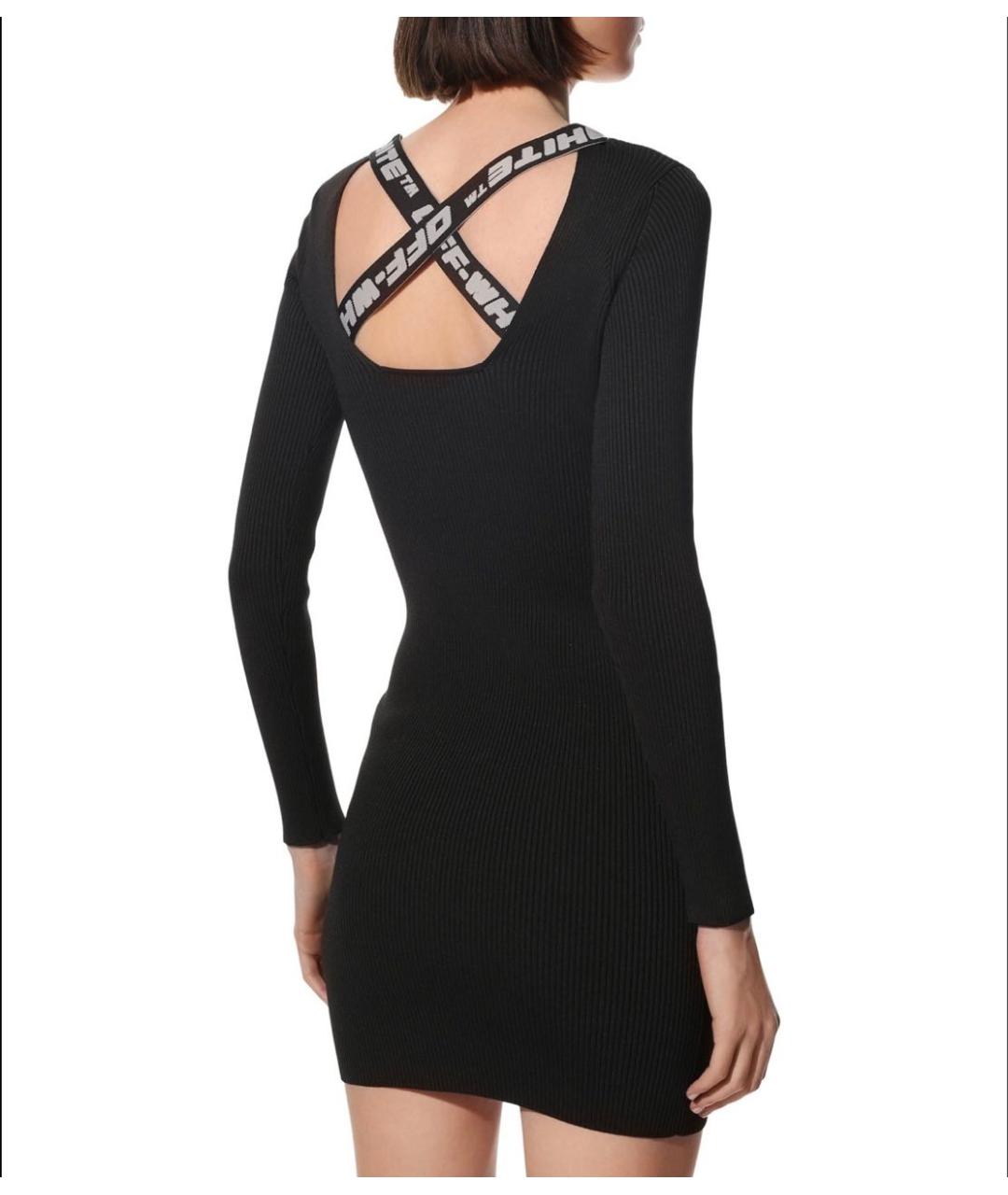 OFF-WHITE Черное полиэстеровое коктейльное платье, фото 2