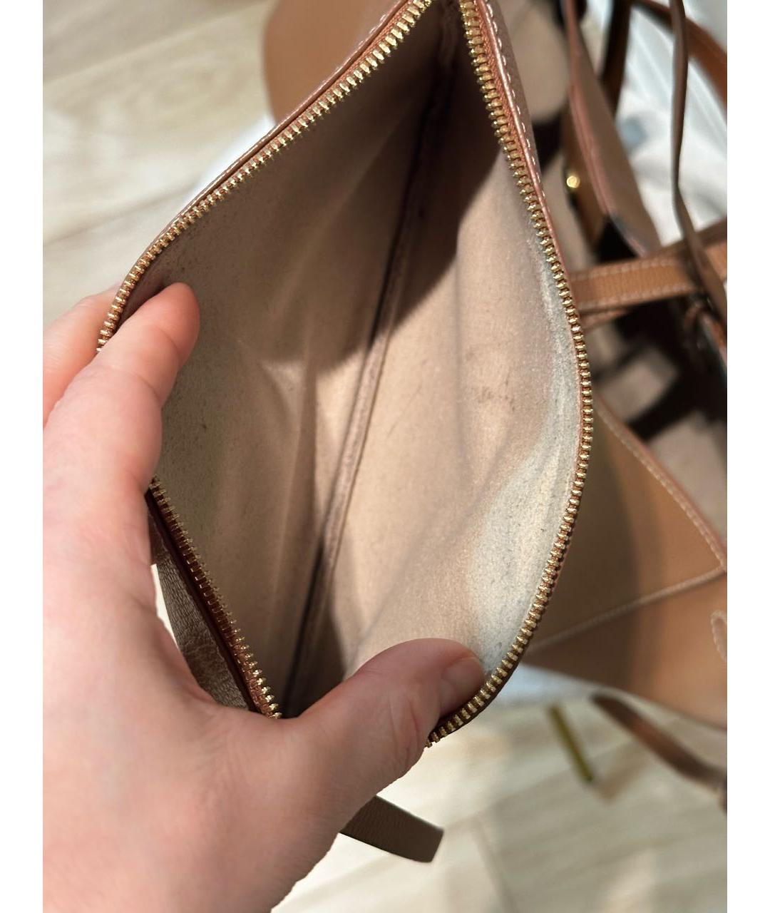 POLENE Коричневая кожаная сумка тоут, фото 7