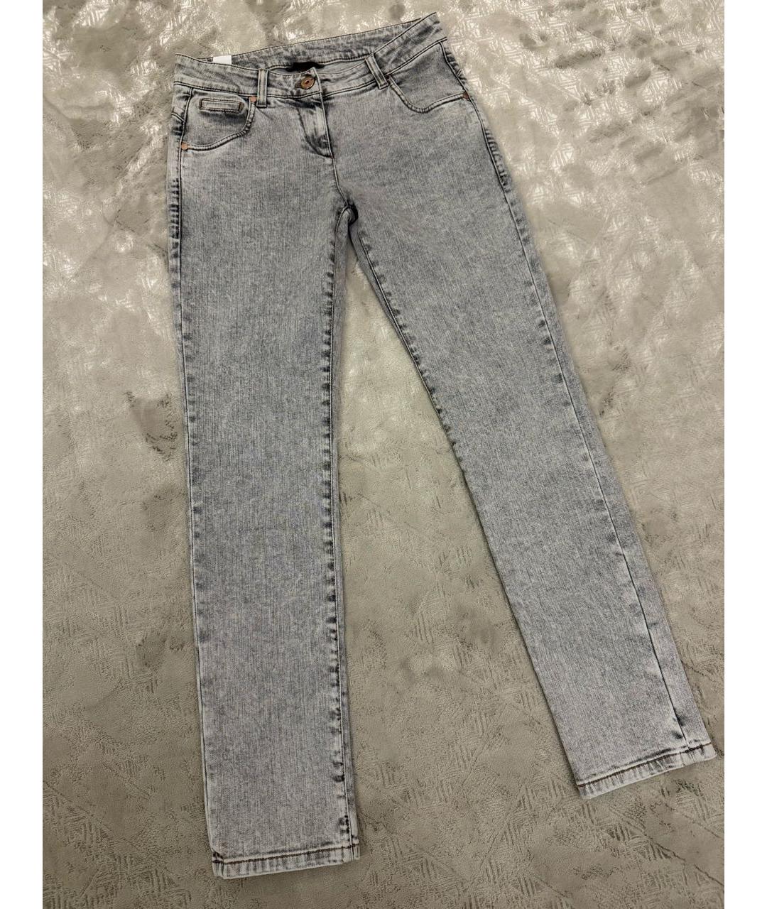 BRUNELLO CUCINELLI Серые хлопковые джинсы слим, фото 4