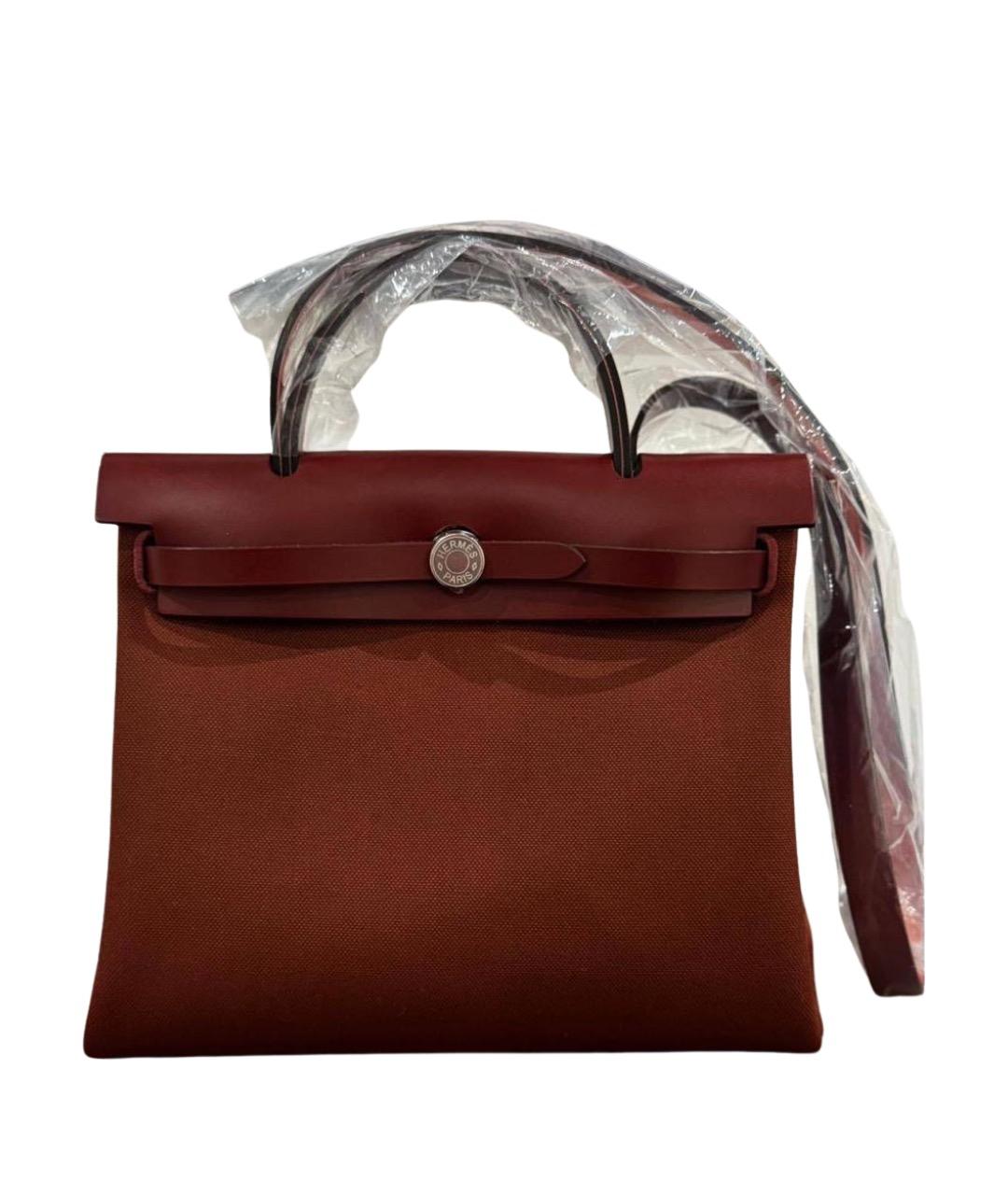 HERMES Бордовая тканевая сумка через плечо, фото 1