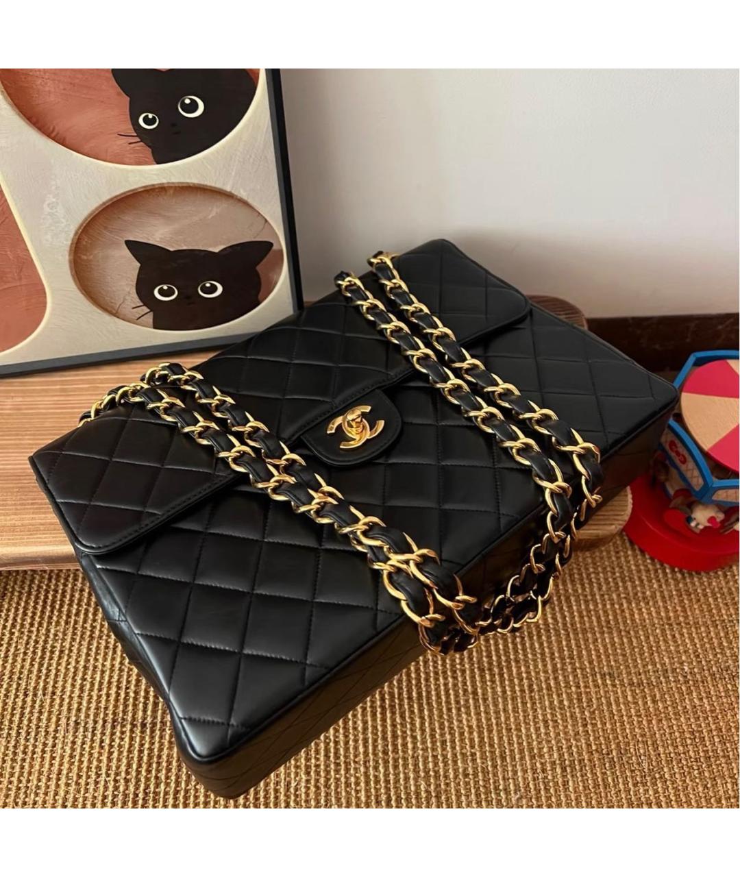 CHANEL Черная кожаная сумка тоут, фото 6