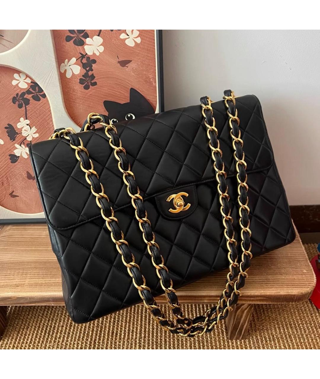 CHANEL Черная кожаная сумка тоут, фото 3