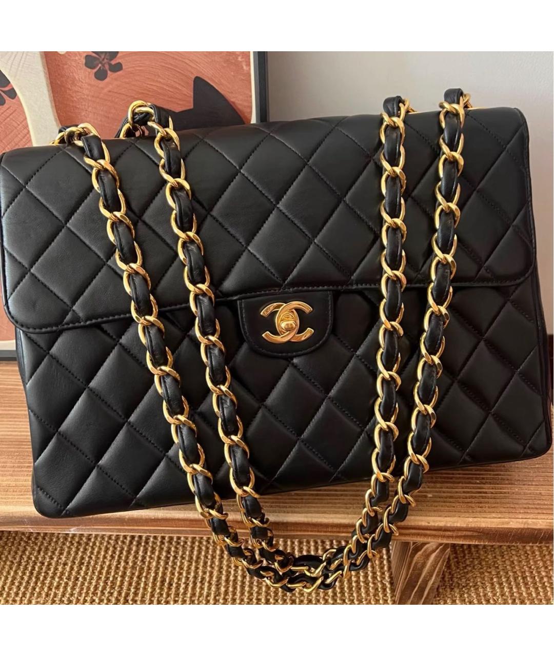 CHANEL Черная кожаная сумка тоут, фото 2