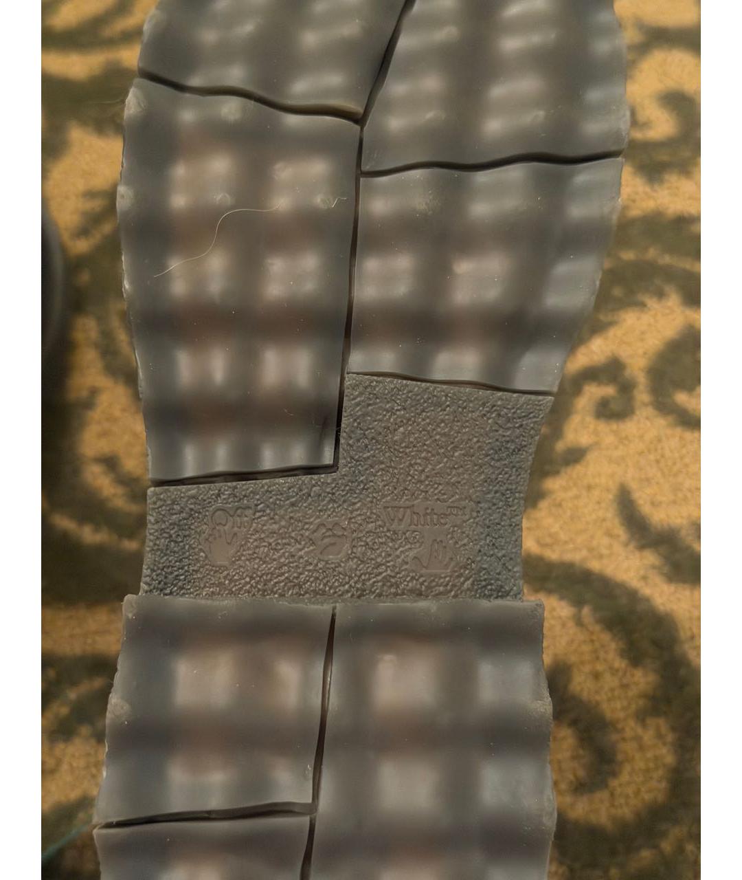 OFF-WHITE Черные резиновые ботинки, фото 6