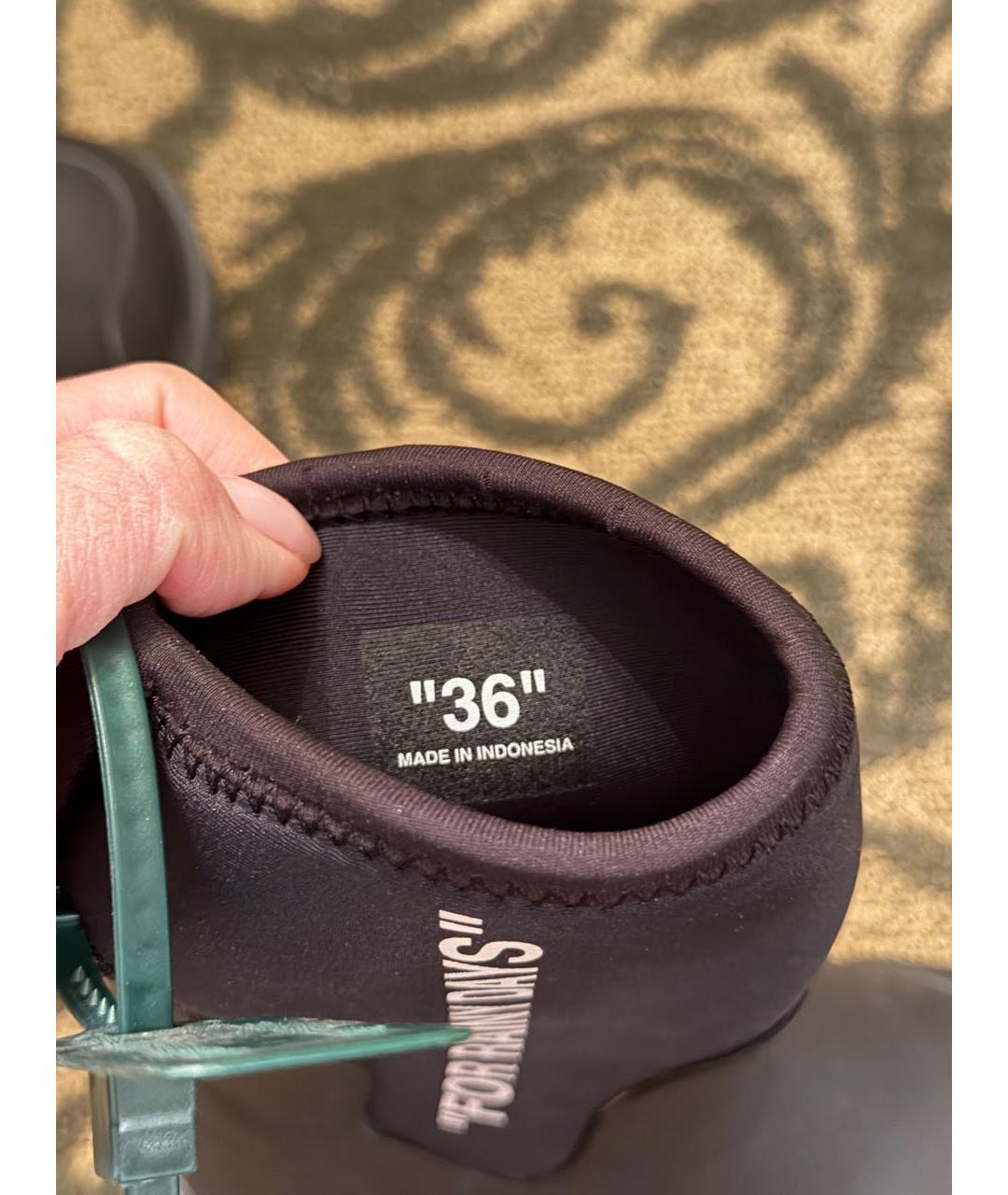 OFF-WHITE Черные резиновые ботинки, фото 5