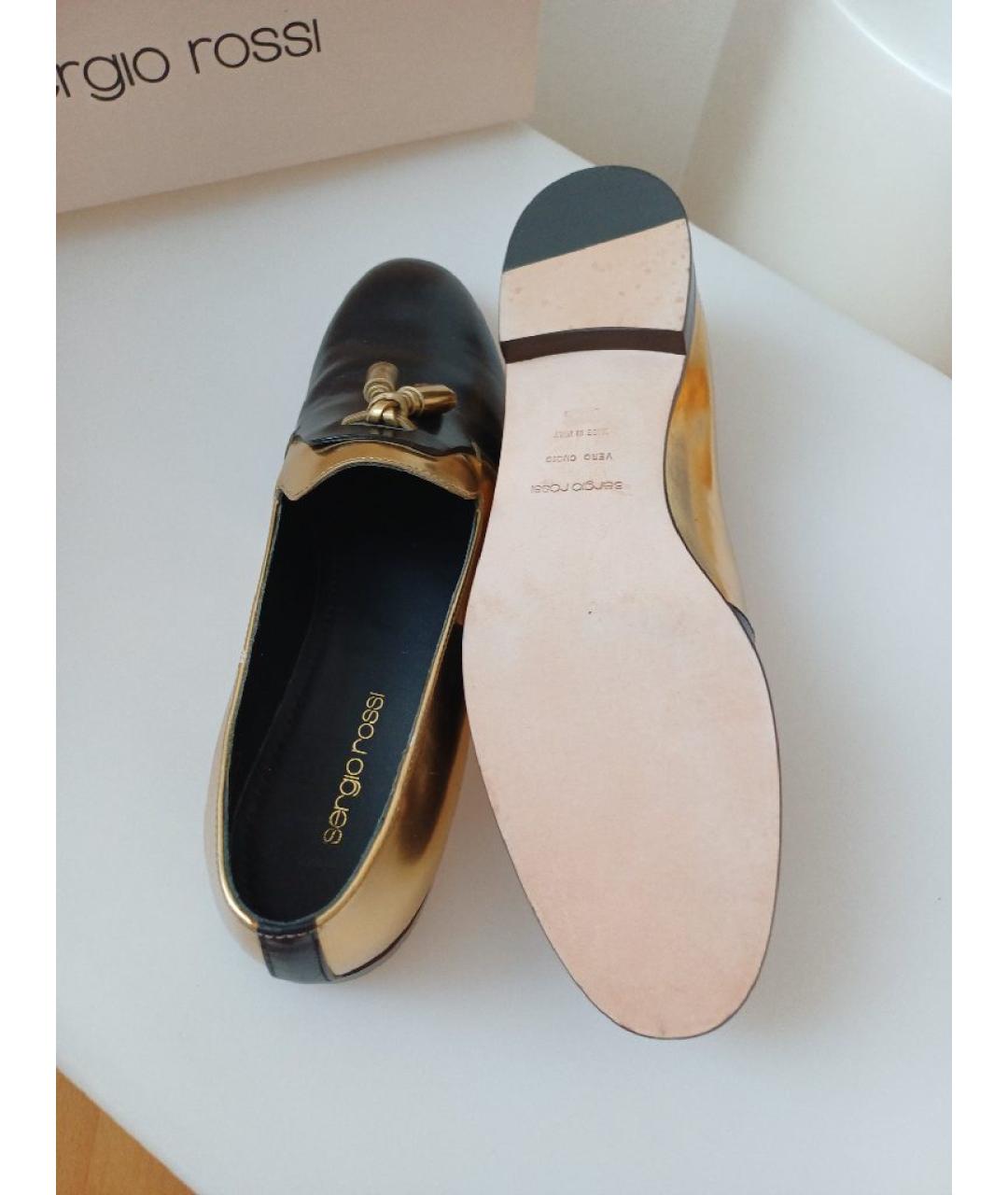 SERGIO ROSSI Черные кожаные лоферы, фото 8