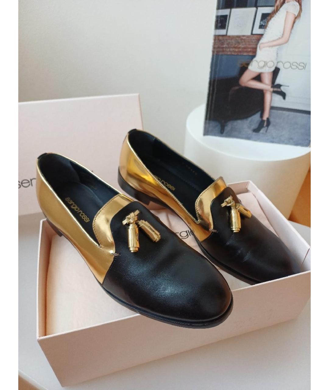 SERGIO ROSSI Черные кожаные лоферы, фото 2