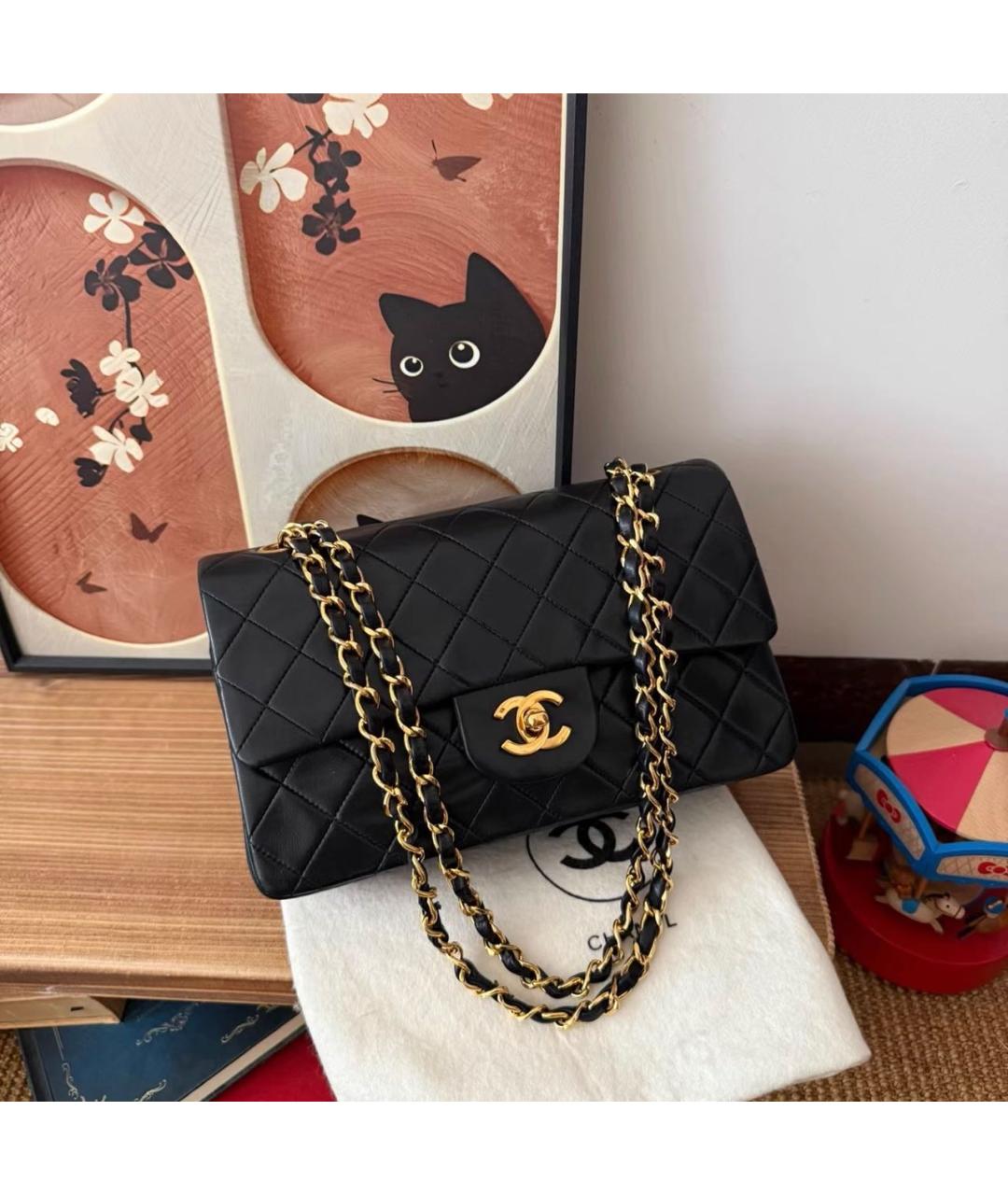 CHANEL Черная кожаная сумка через плечо, фото 8