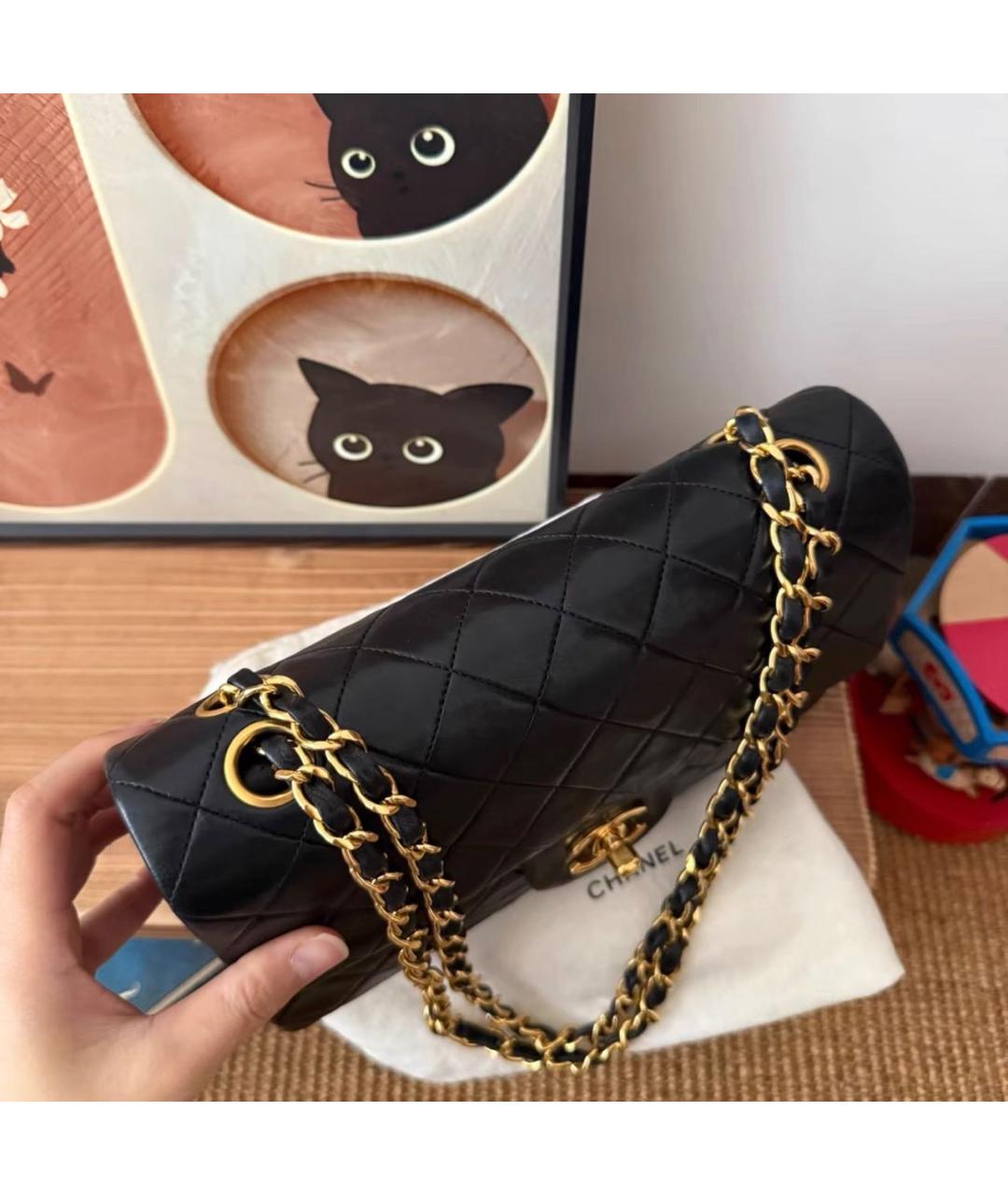 CHANEL Черная кожаная сумка через плечо, фото 3