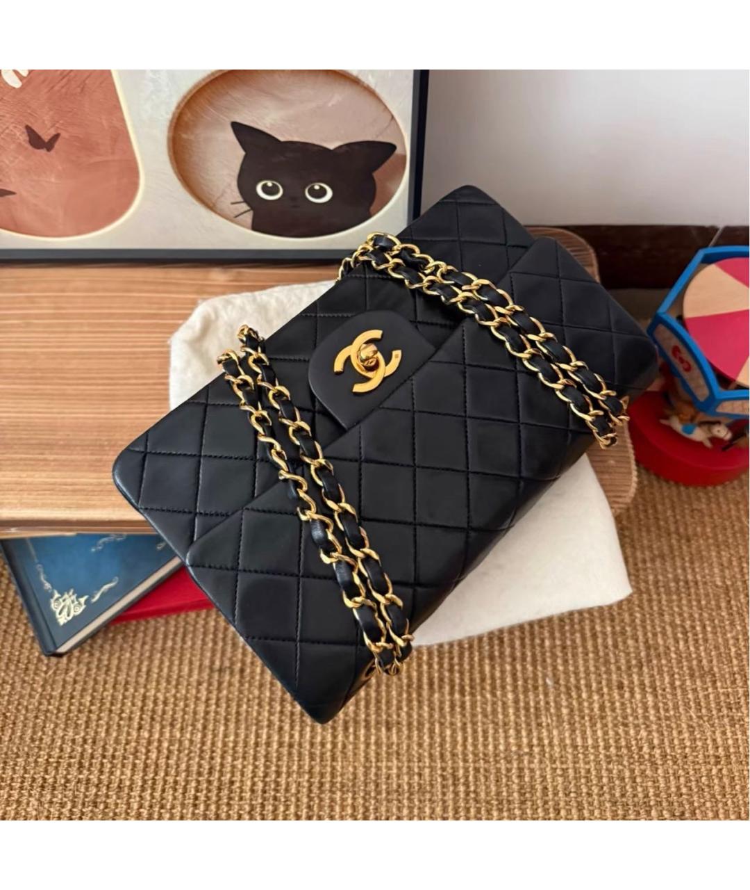 CHANEL Черная кожаная сумка через плечо, фото 5