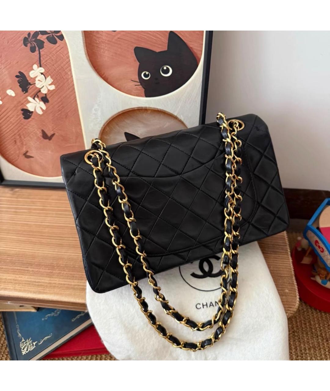 CHANEL Черная кожаная сумка через плечо, фото 6