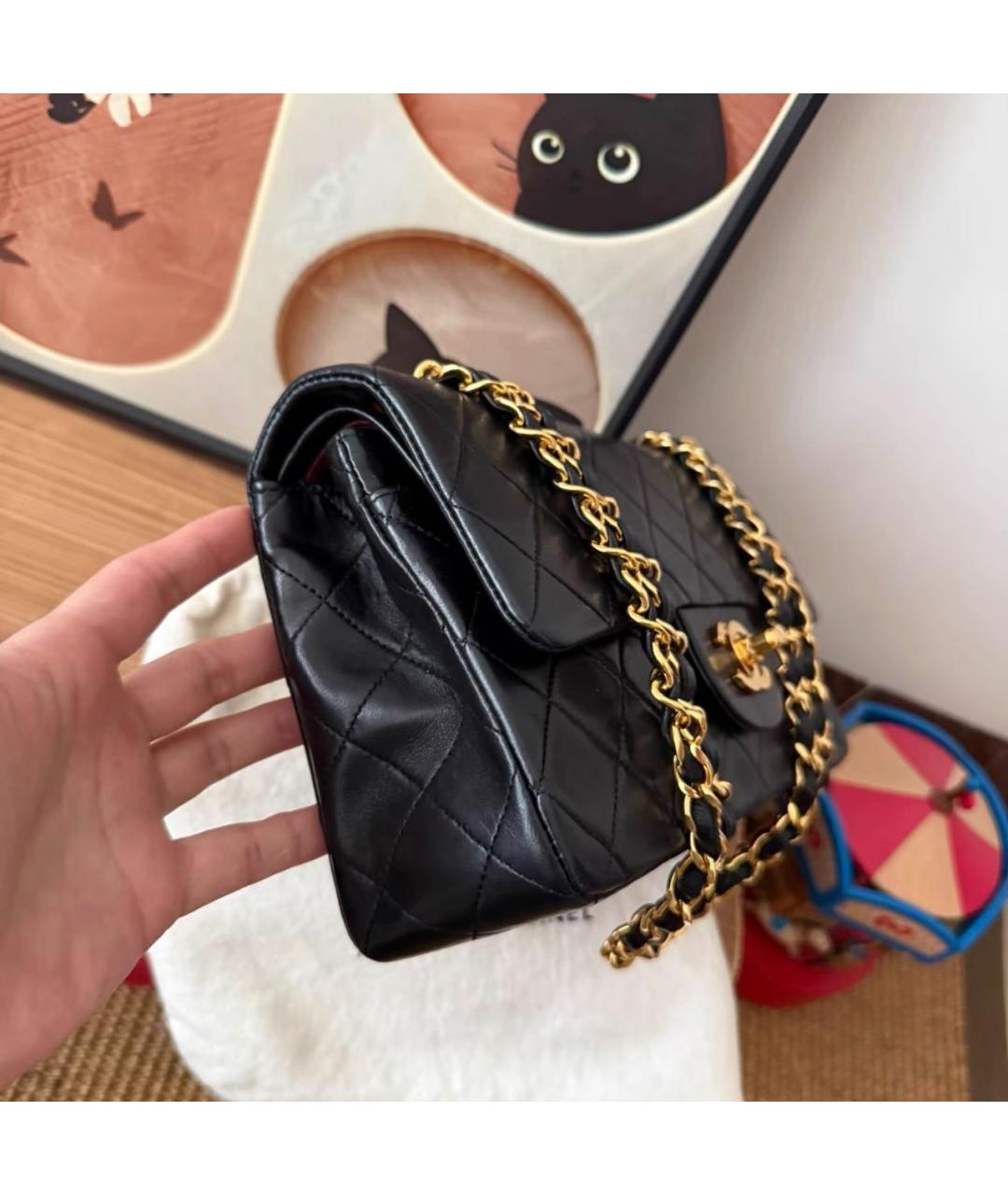 CHANEL Черная кожаная сумка через плечо, фото 4